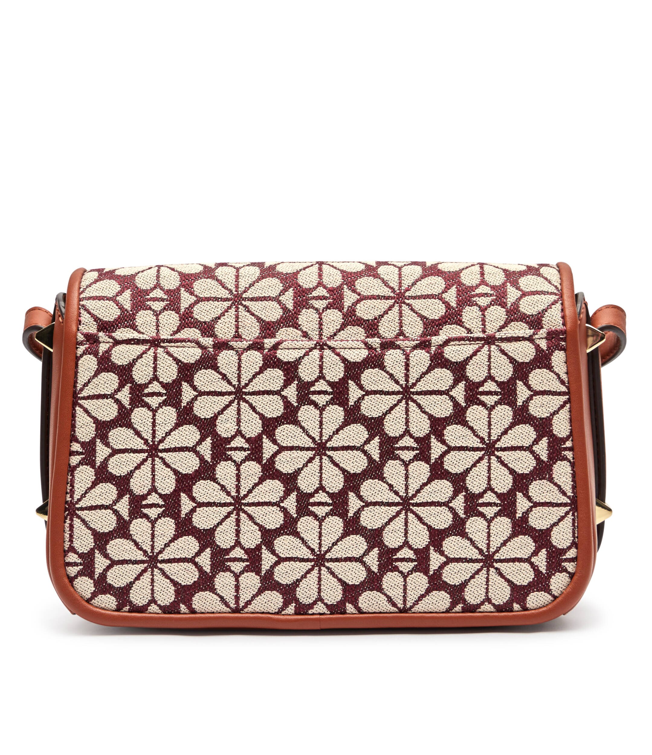 KATE SPADE Geantă poștaș Spade Flower Jacquard cu adaos de piele