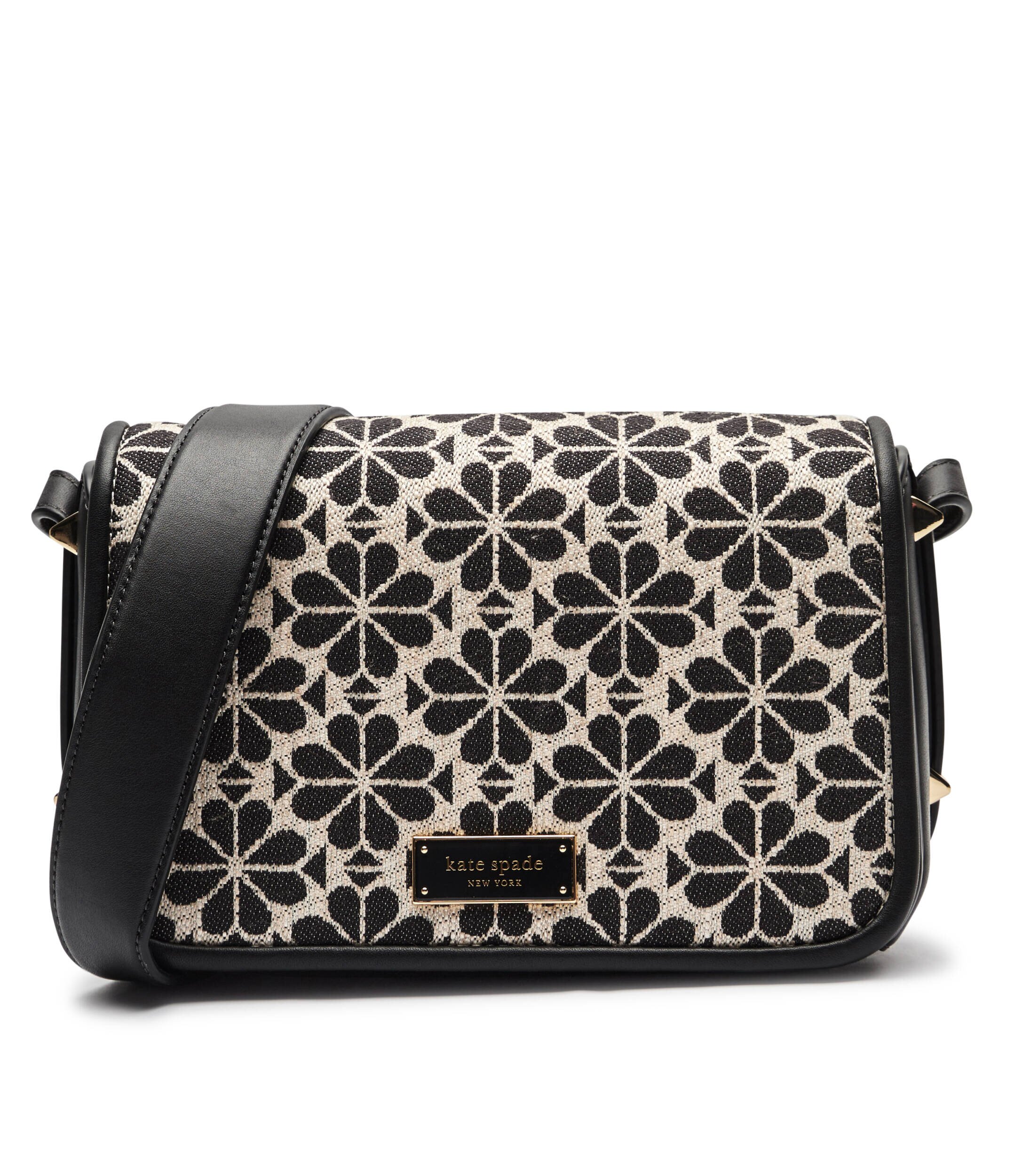KATE SPADE Geantă poștaș Spade Flower Jacquard cu adaos de piele