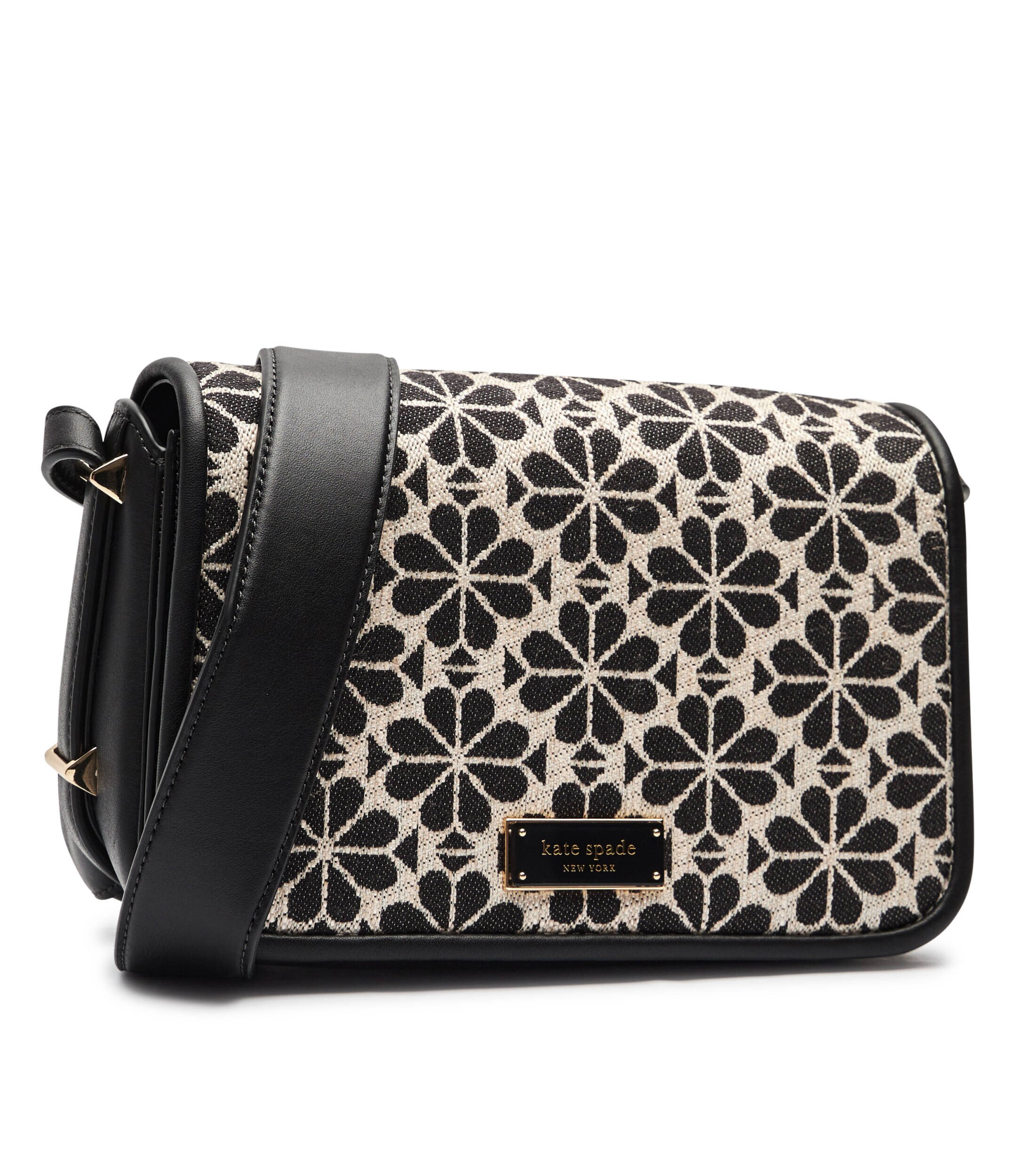 KATE SPADE Geantă poștaș Spade Flower Jacquard cu adaos de piele