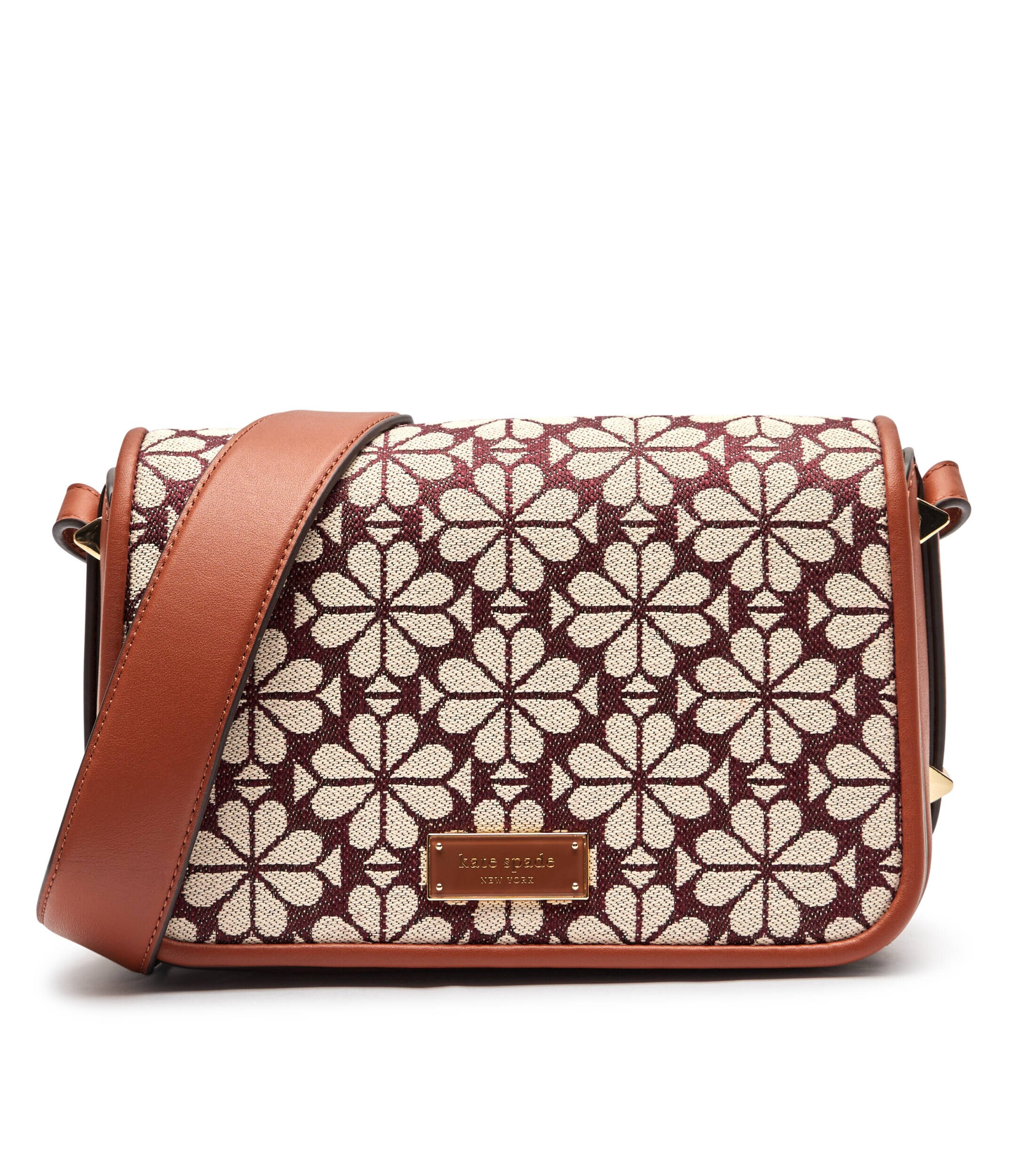 KATE SPADE Geantă poștaș Spade Flower Jacquard cu adaos de piele