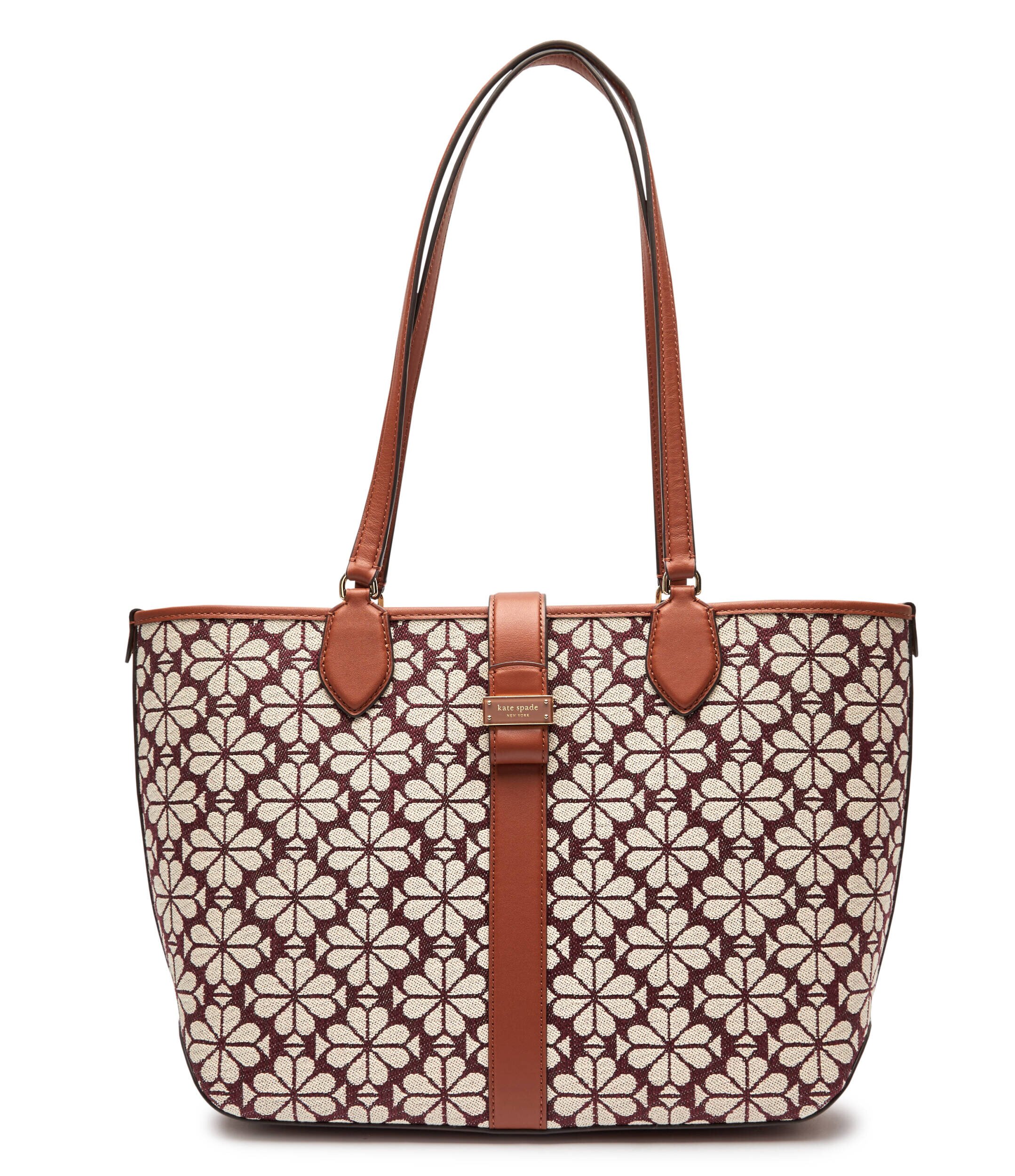 KATE SPADE Geantă shopper Spade Flower Jacquard cu adaos de piele