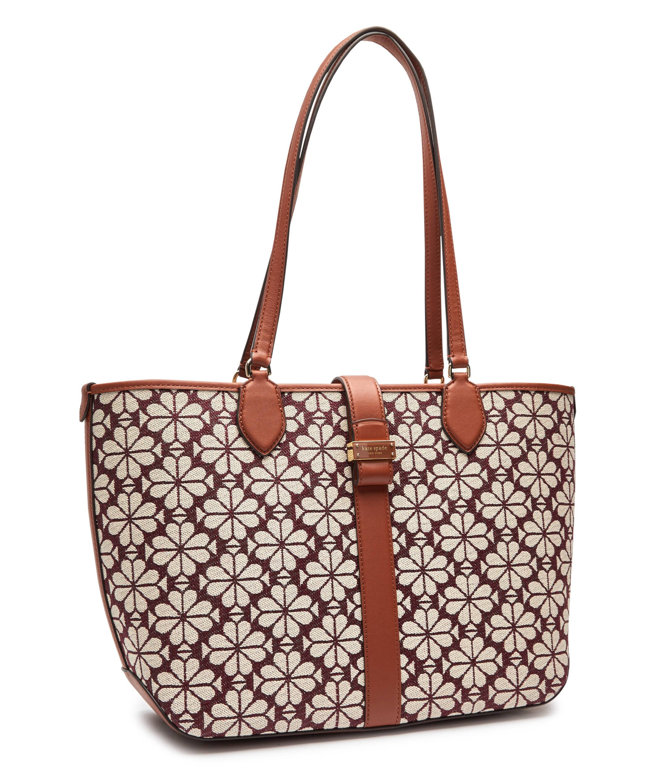 KATE SPADE Geantă shopper Spade Flower Jacquard cu adaos de piele