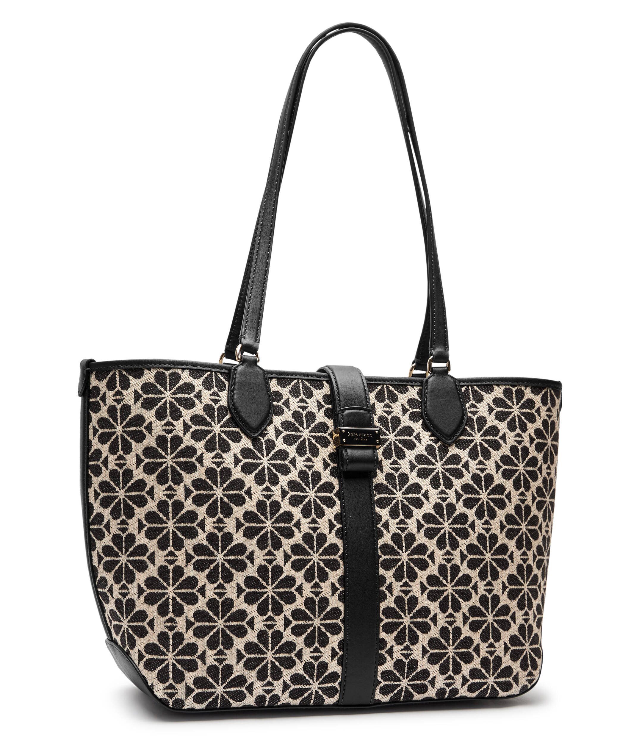 KATE SPADE Geantă shopper Spade Flower Jacquard cu adaos de piele