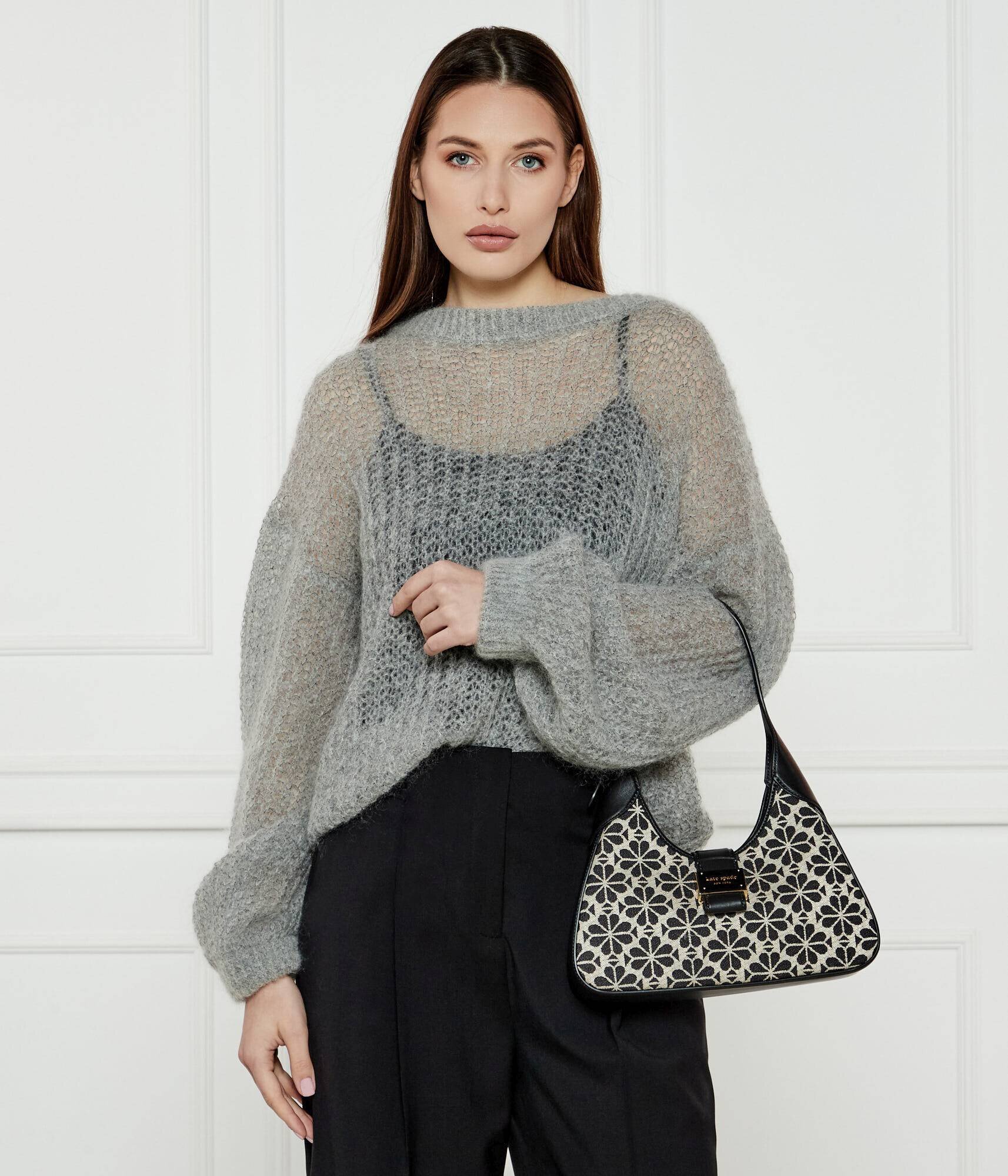 KATE SPADE Hobo FLOWER cu adaos de piele