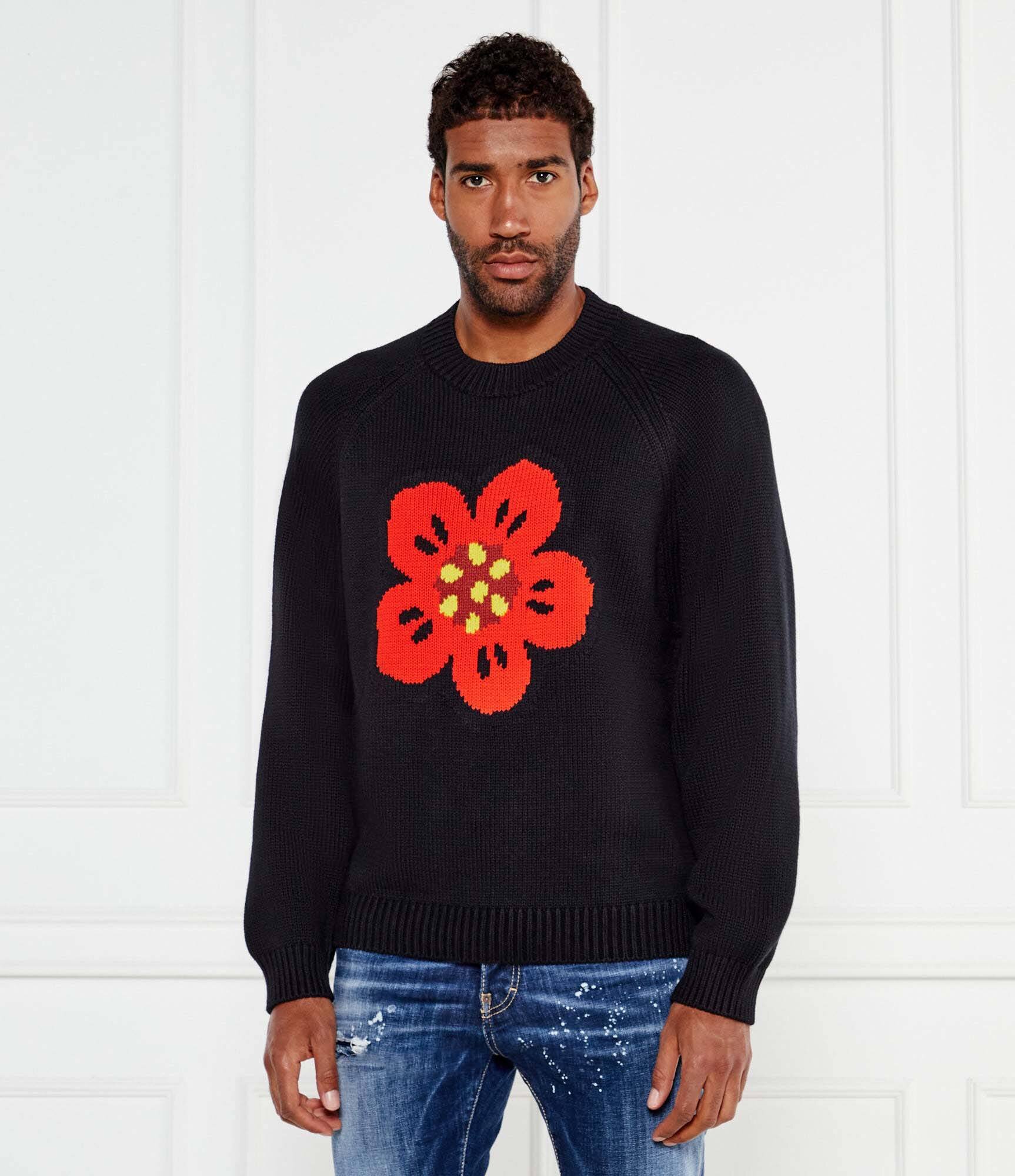 Kenzo Pulover Boke Flower | Relaxed fit cu adaos de lână
