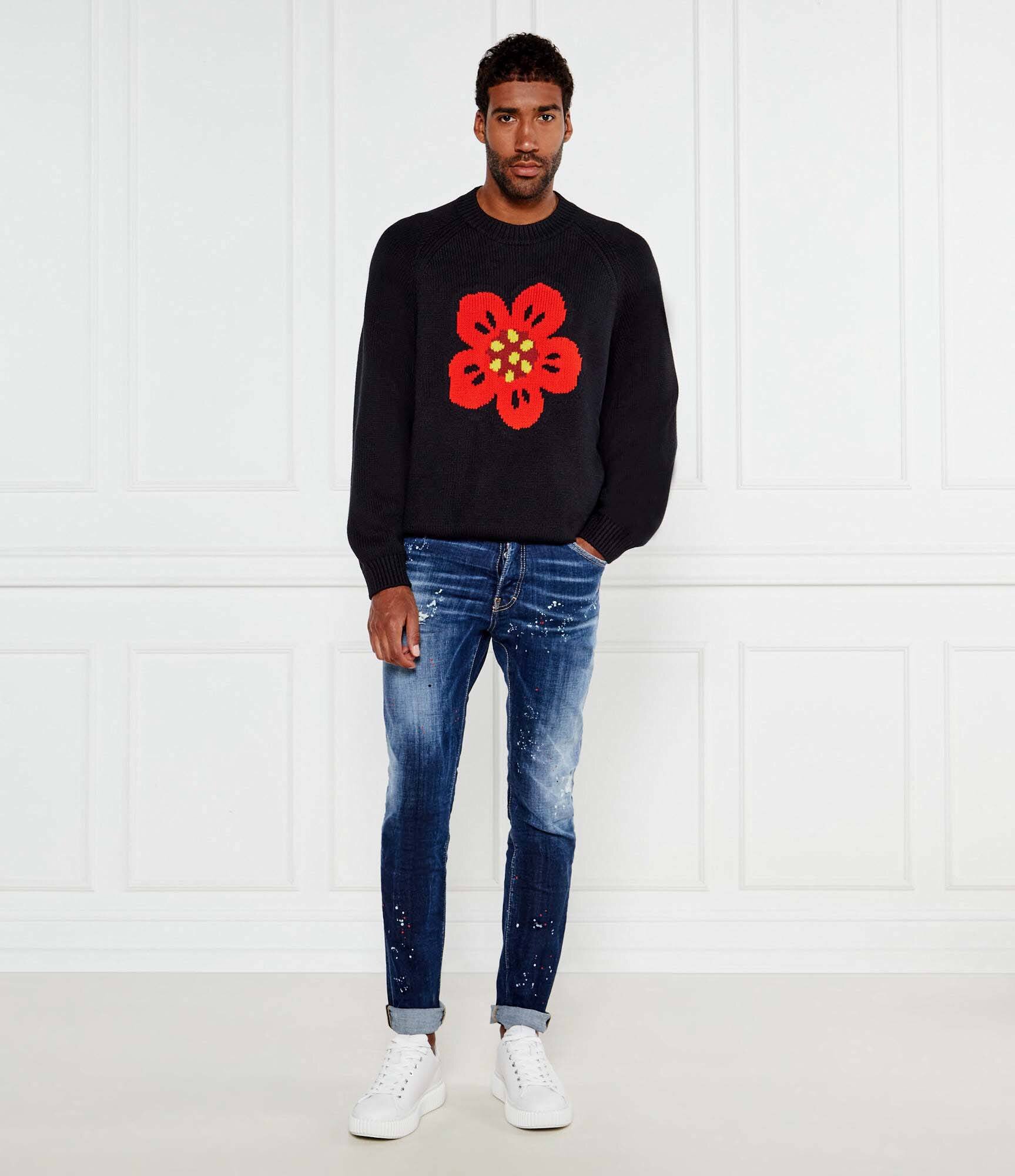 Kenzo Pulover Boke Flower | Relaxed fit cu adaos de lână