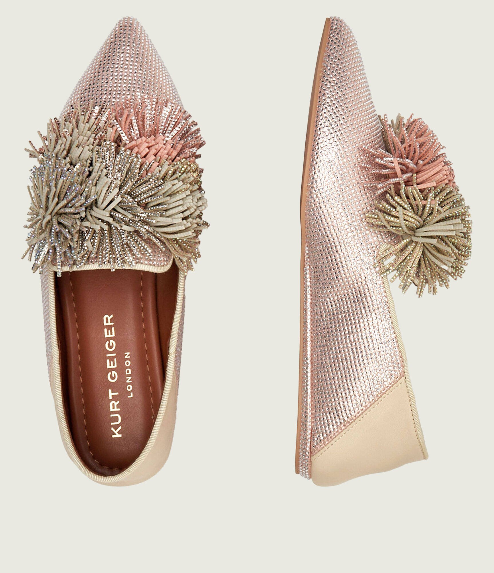 Kurt Geiger Balerini POM POM POINT cu adaos de piele
