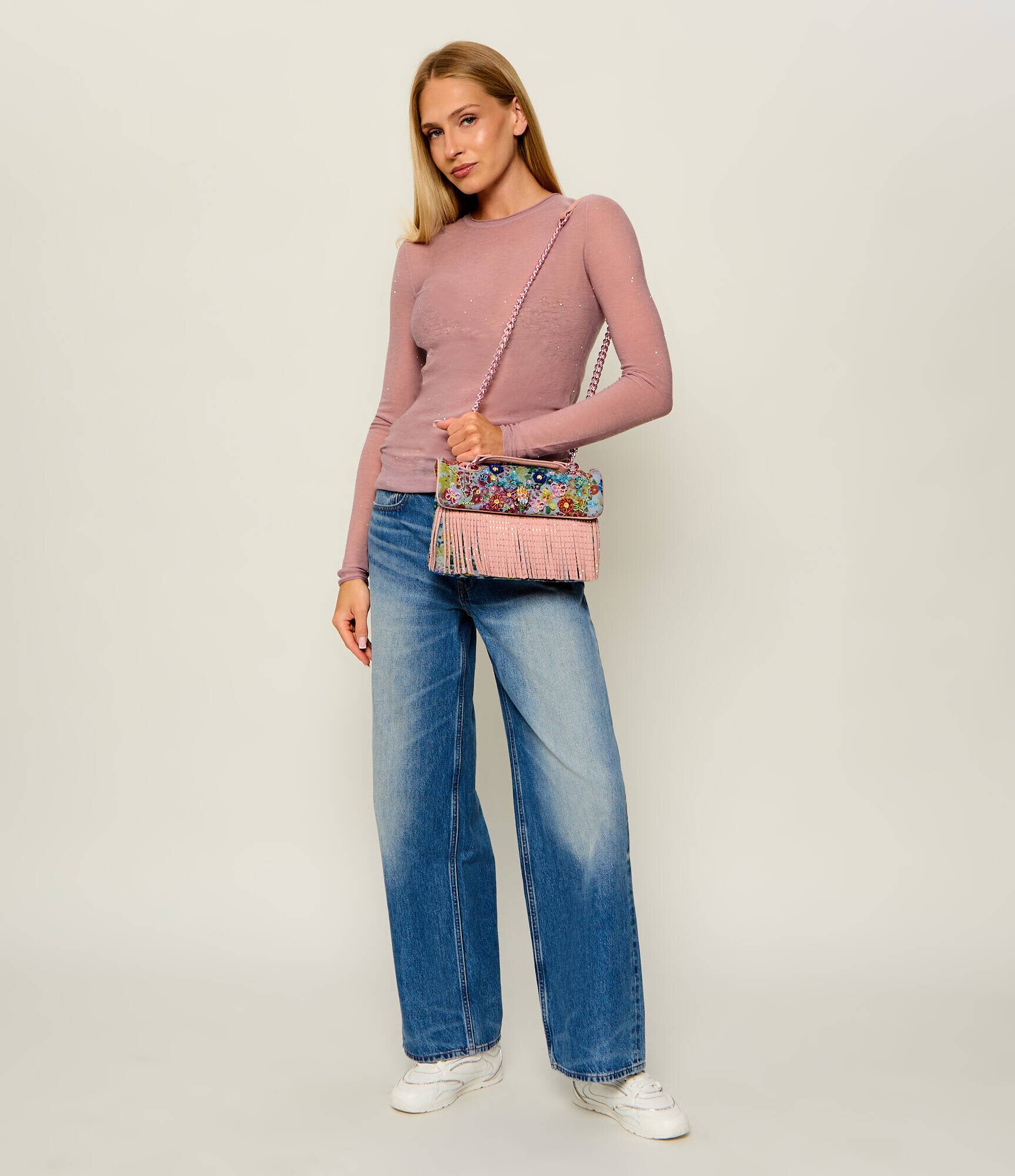 Kurt Geiger De blugi geantă pe umăr Kensington Fringe | piele întoarsă