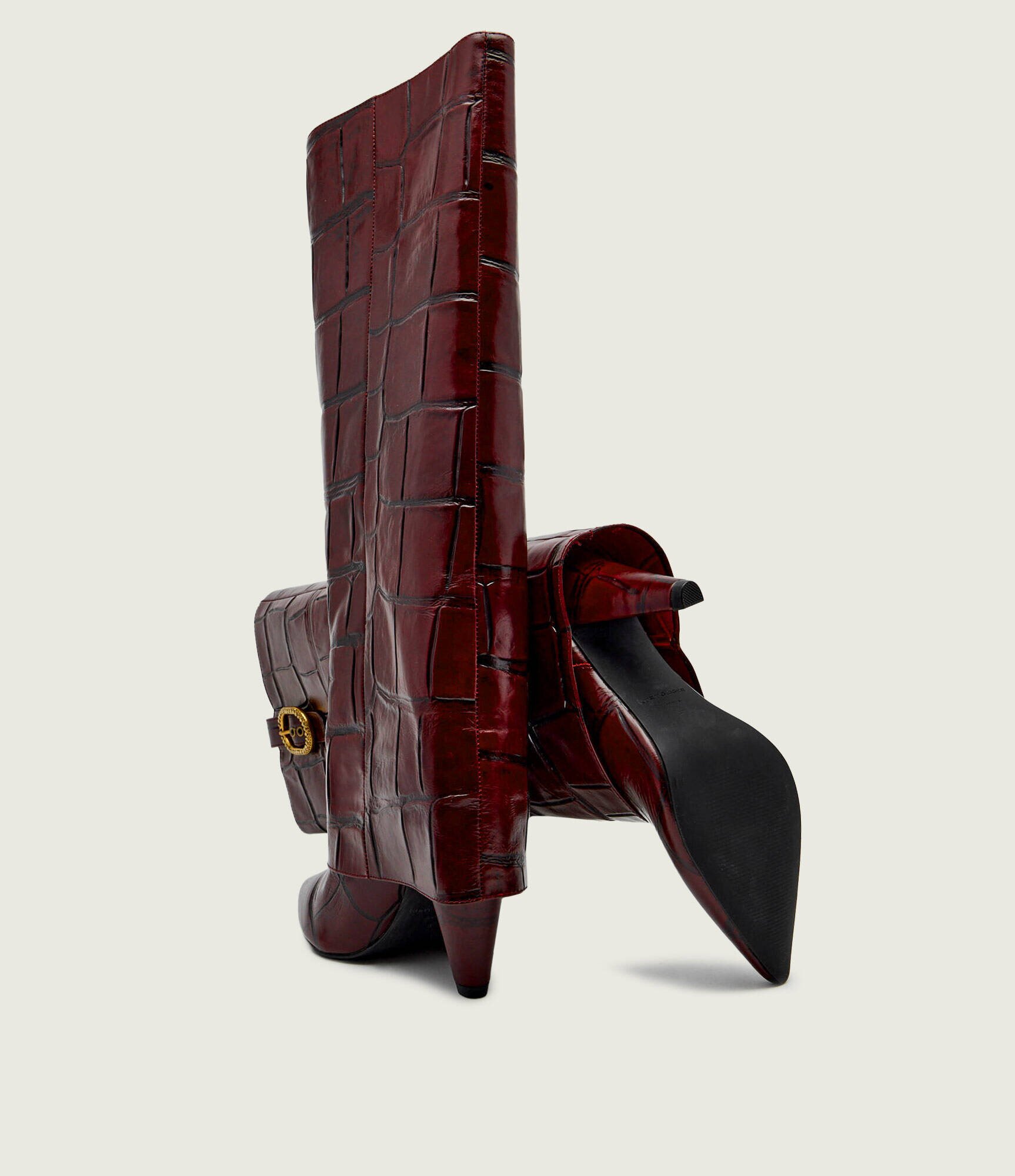 Kurt Geiger De piele cizme cu toc FOLD OVER