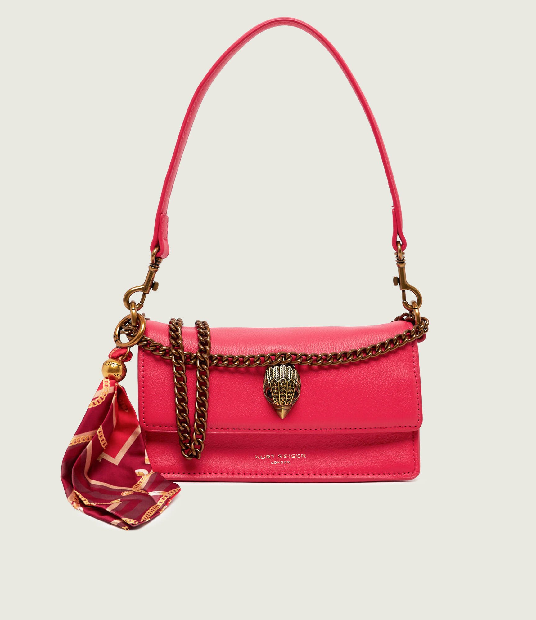 Kurt Geiger De piele geantă pe umăr + eșarfă pătrată The Sloane Soft