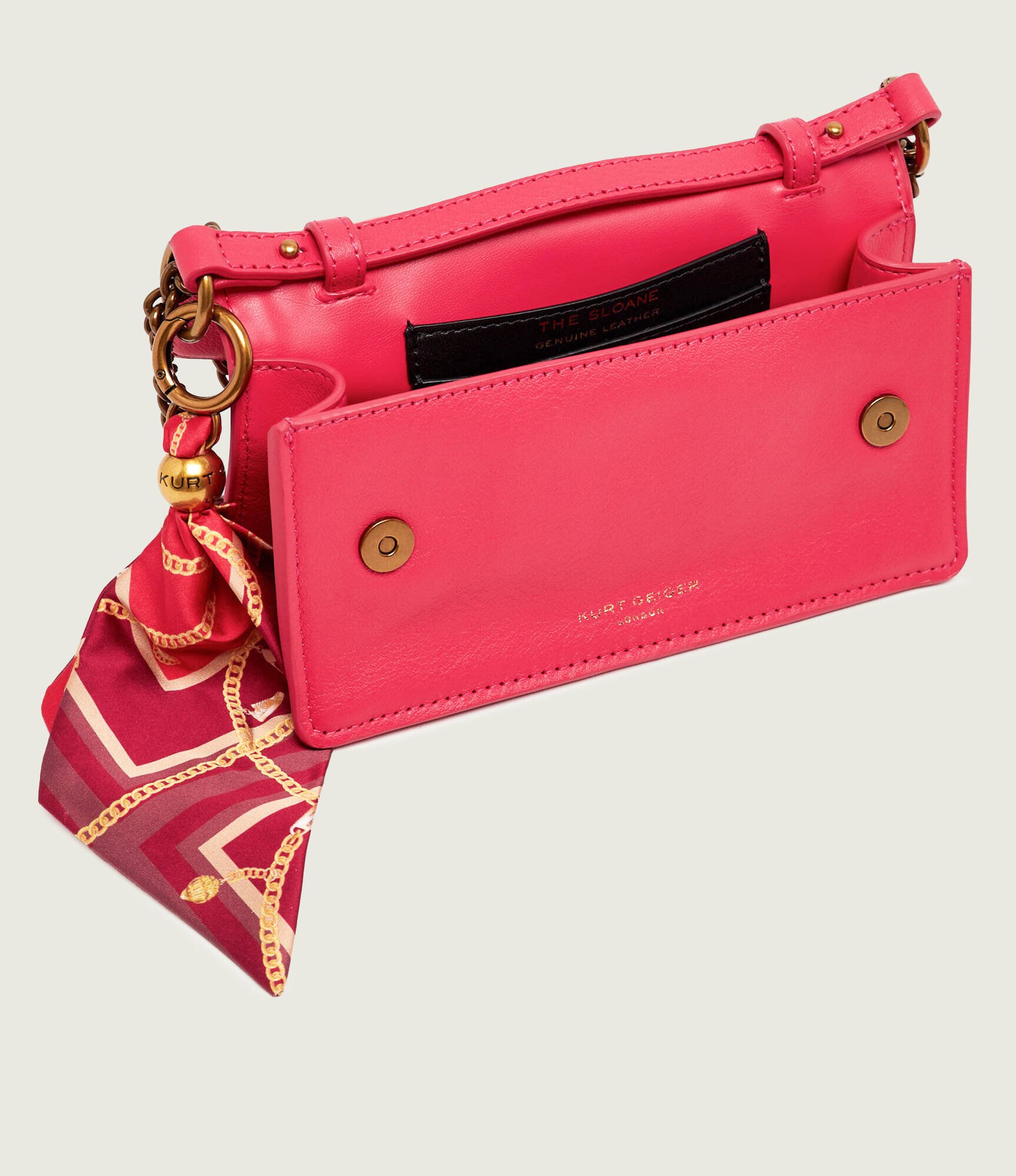 Kurt Geiger De piele geantă pe umăr + eșarfă pătrată The Sloane Soft