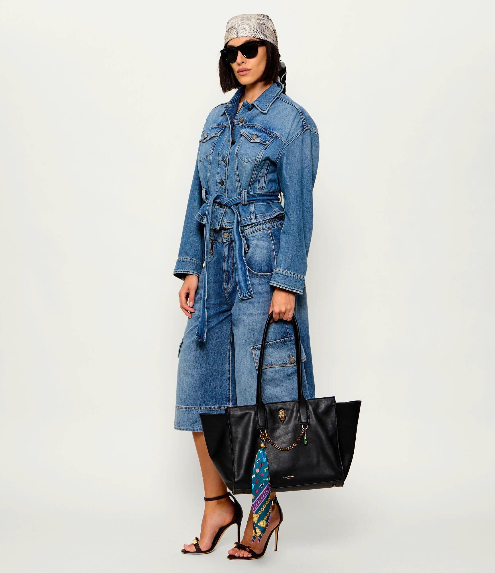 Kurt Geiger De piele geantă shopper + eșarfă pătrată Sloane
