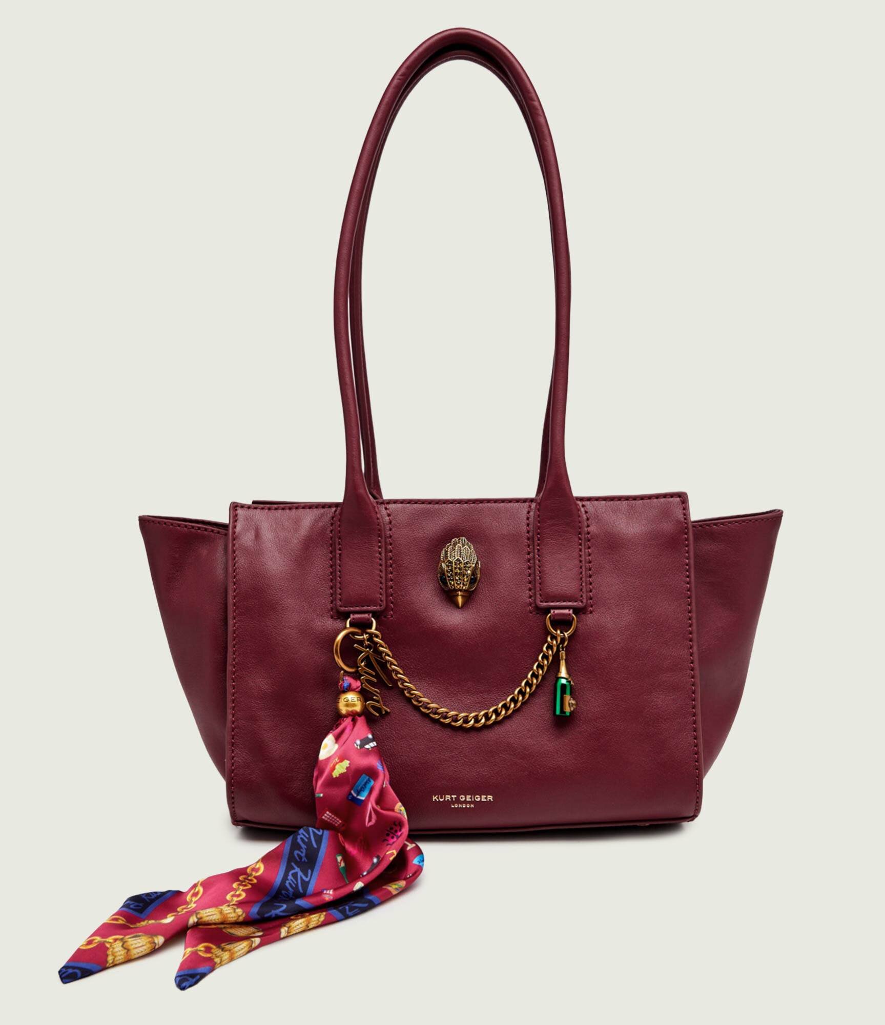 Kurt Geiger De piele geantă shopper + eșarfă pătrată The Sloane
