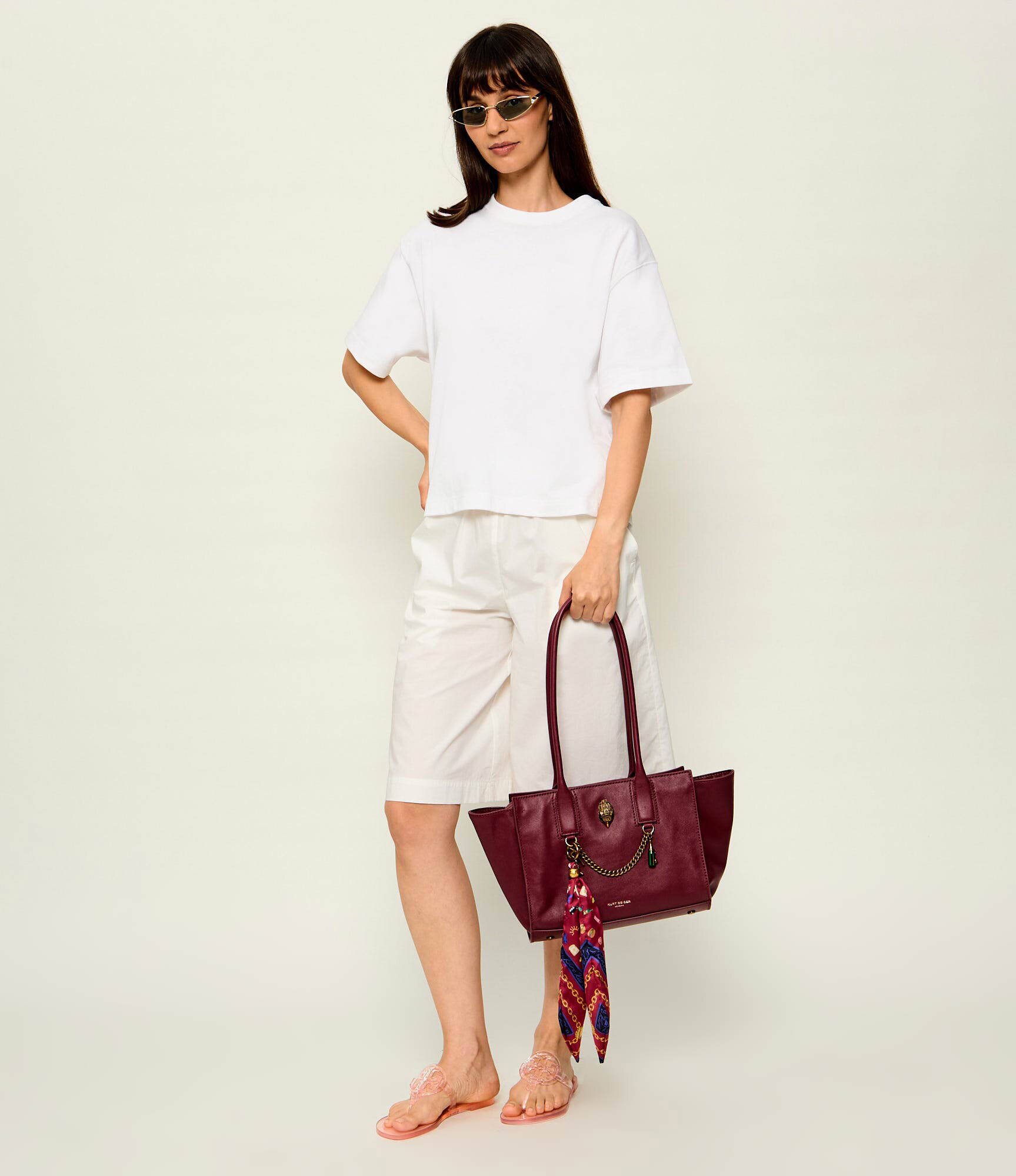 Kurt Geiger De piele geantă shopper + eșarfă pătrată The Sloane