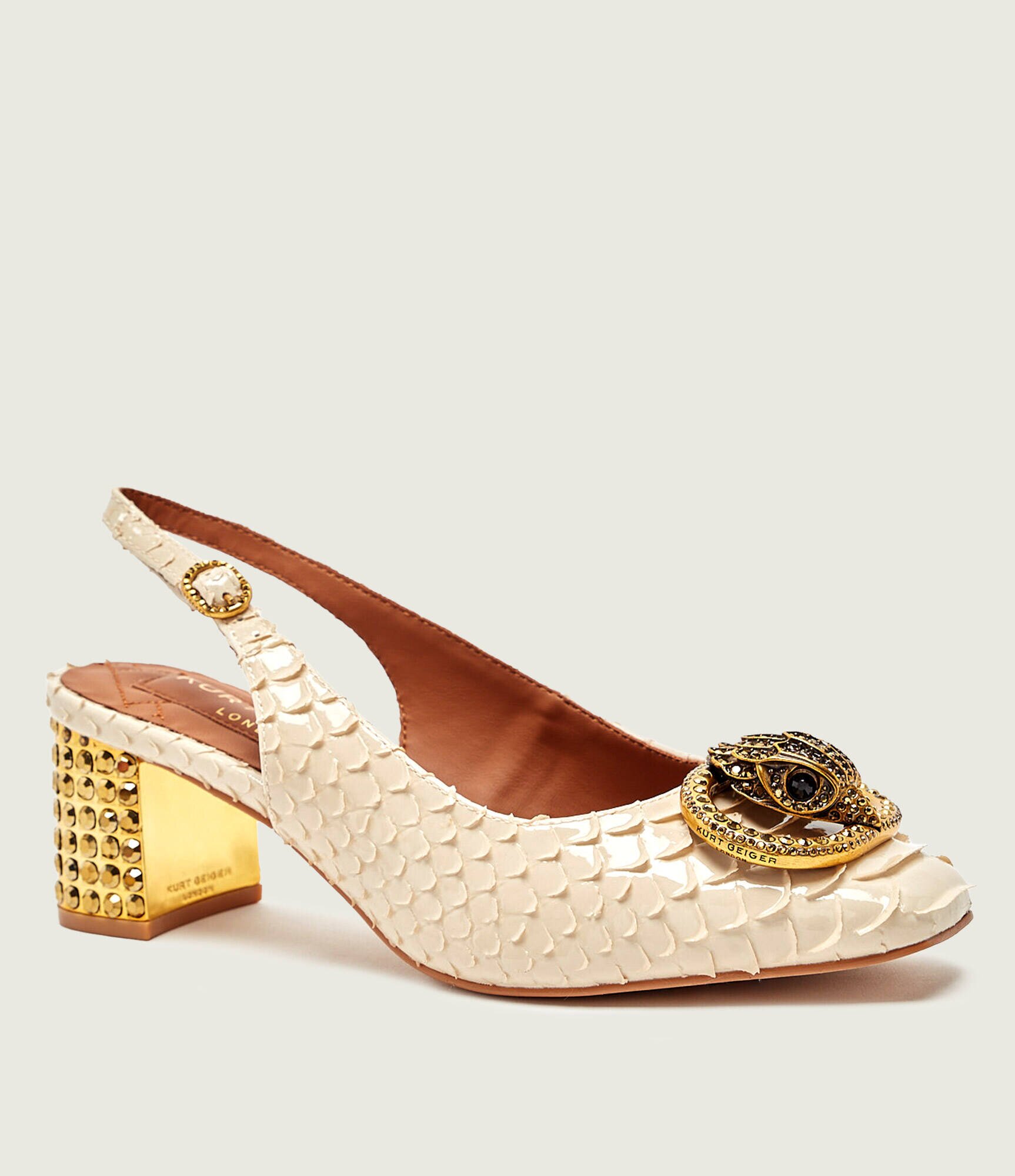 Kurt Geiger De piele pantofi cu toc CHELSEA BLOCK SLIN