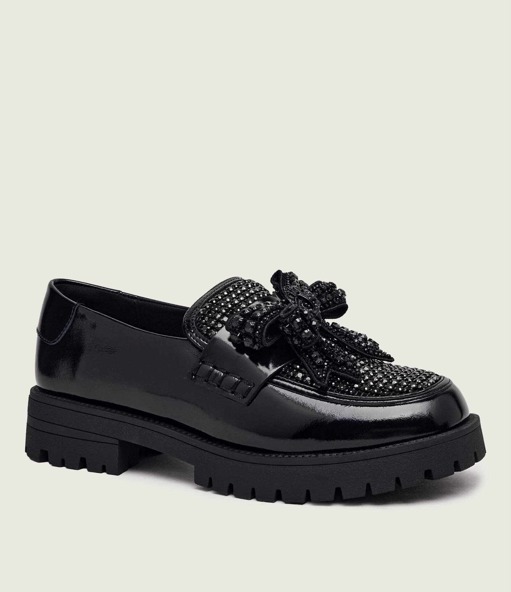 Kurt Geiger De piele pantofi loafer Bow Crystal