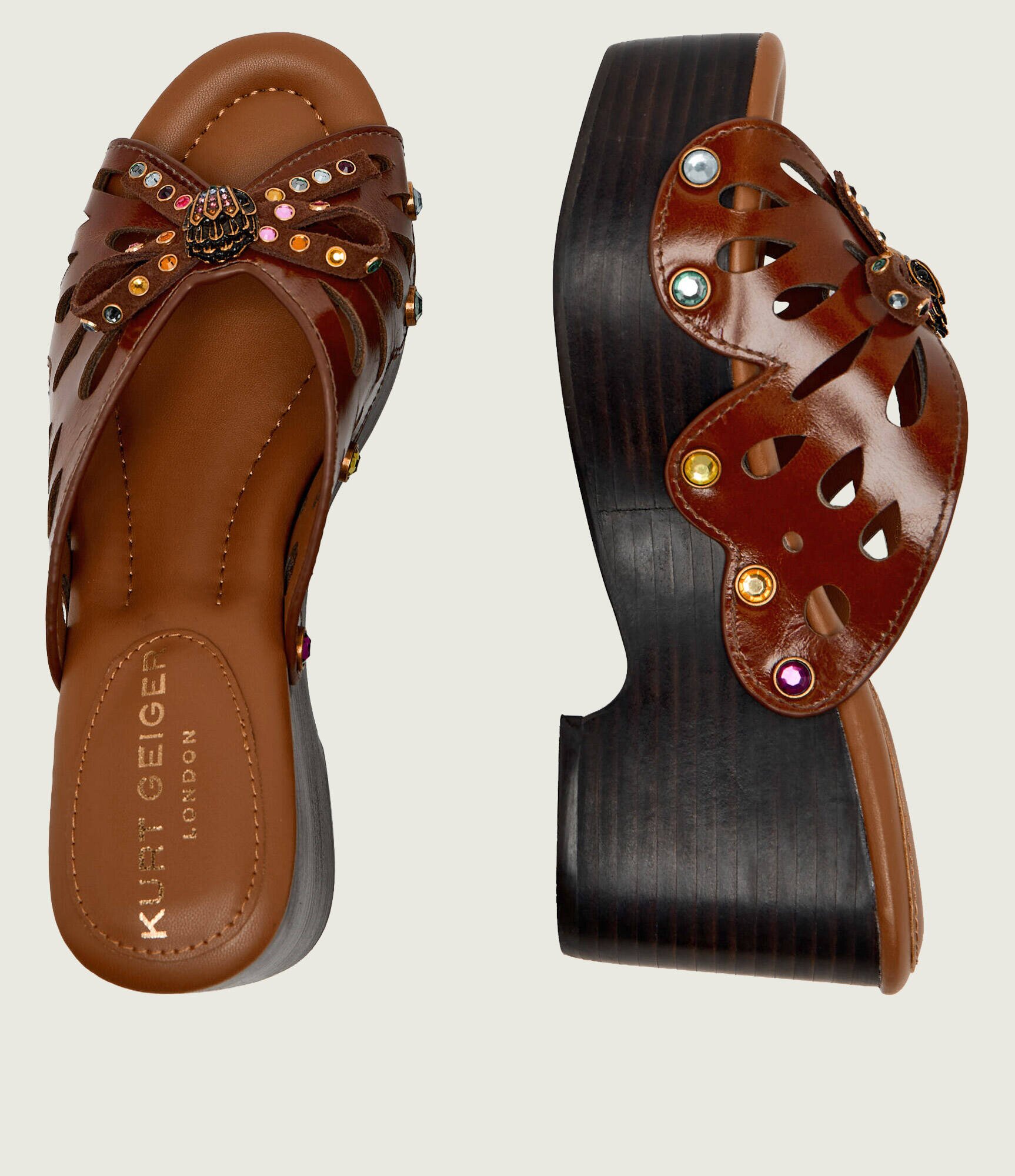 Kurt Geiger De piele șlapi BUTTERFLY WEDGE