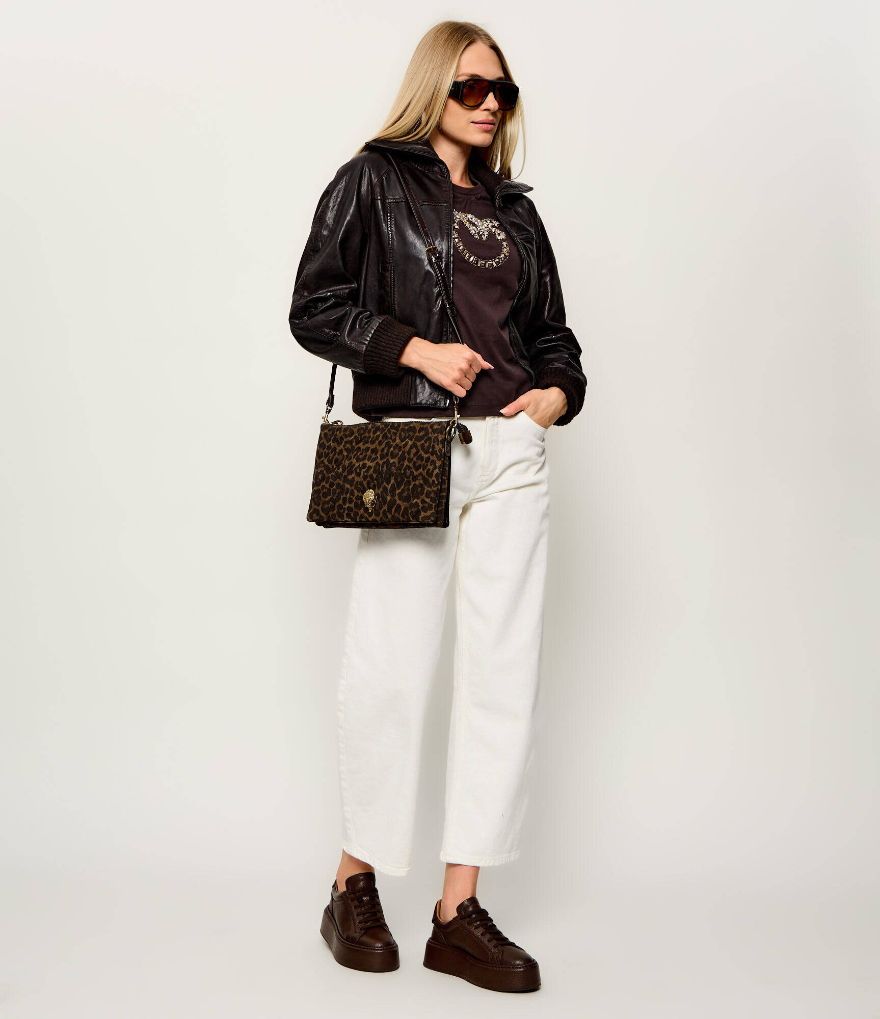 Kurt Geiger Geantă pe umăr Kensington 3 Pouch | piele întoarsă cu adaos de piele