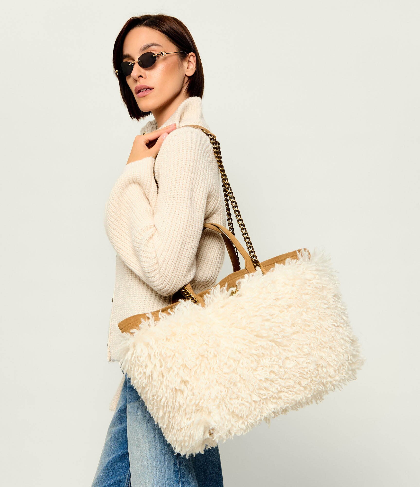 Kurt Geiger Geantă shopper Hoxton | zamsz | shearling