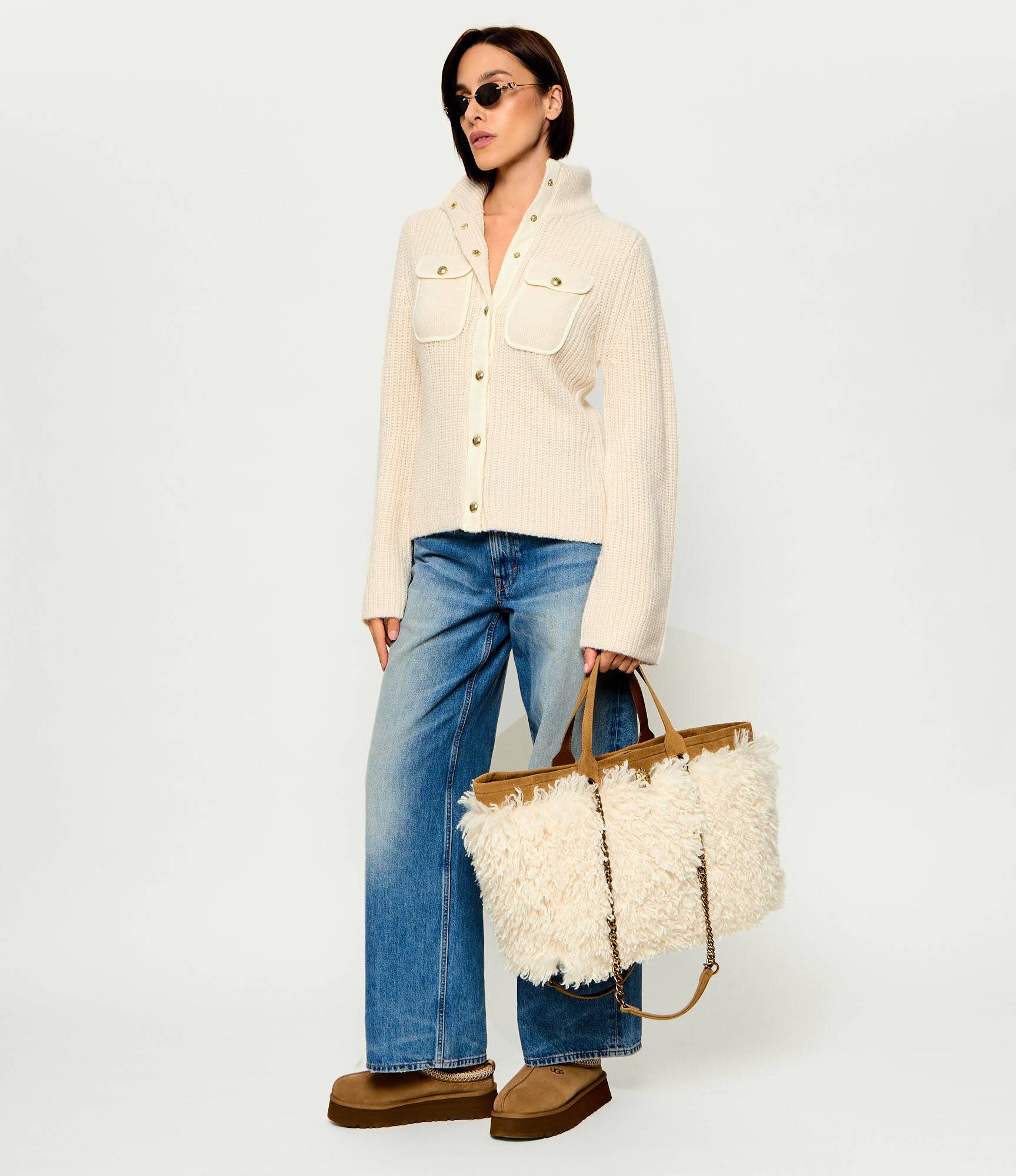 Kurt Geiger Geantă shopper Hoxton | zamsz | shearling
