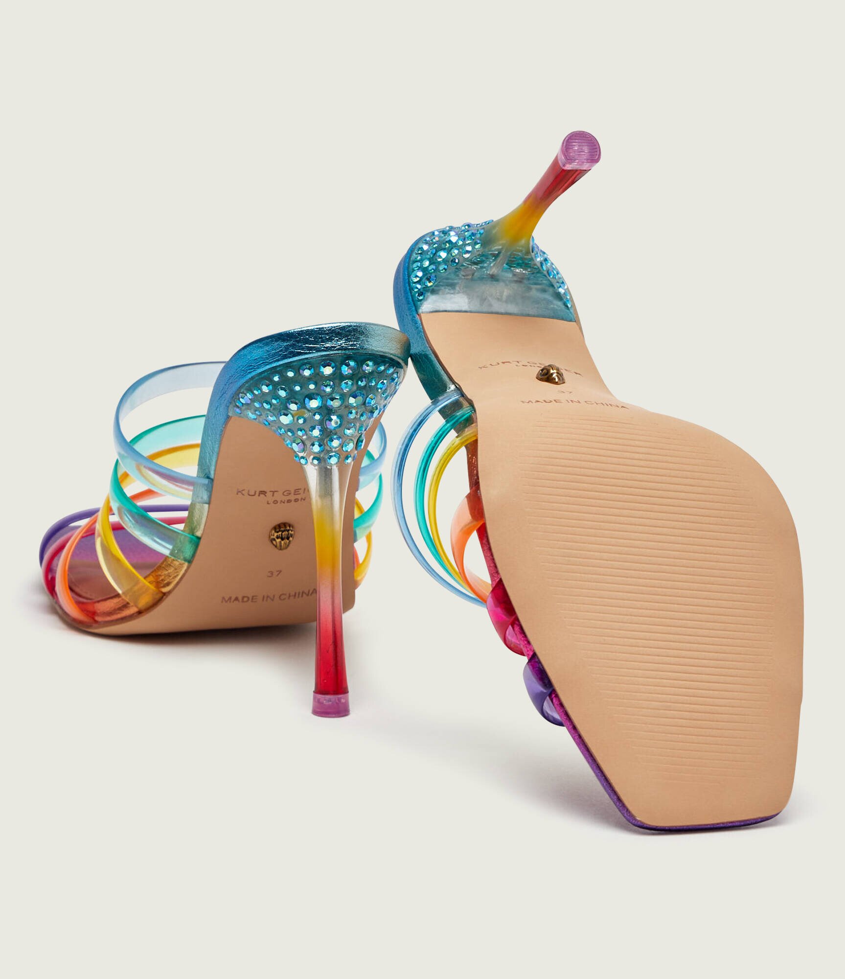 Kurt Geiger Șlapi cu tocuri înalte MADDISON cu adaos de piele