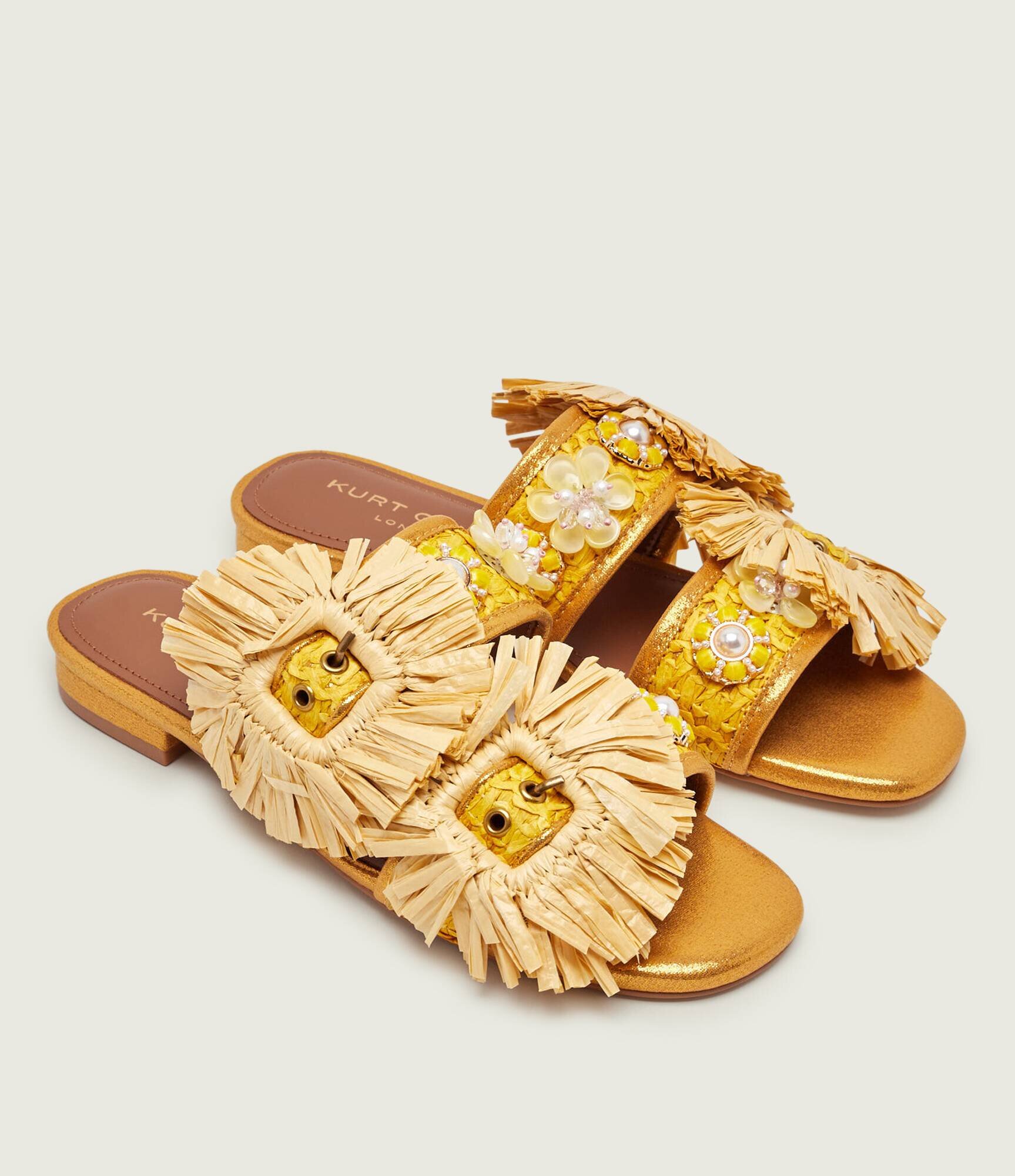 Kurt Geiger Șlapi RAFFIA BUCKLE FLAT