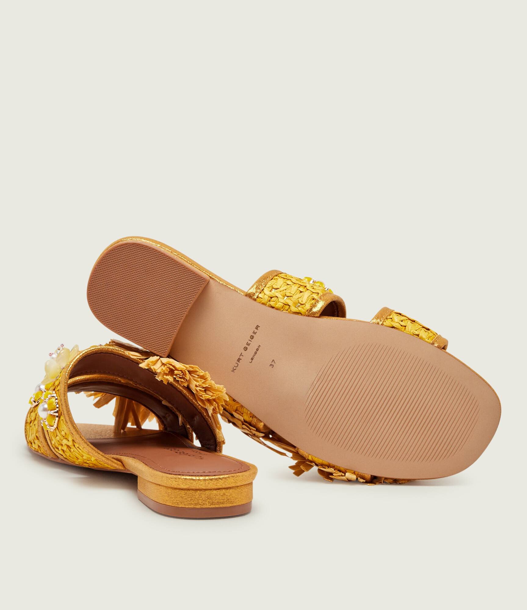 Kurt Geiger Șlapi RAFFIA BUCKLE FLAT