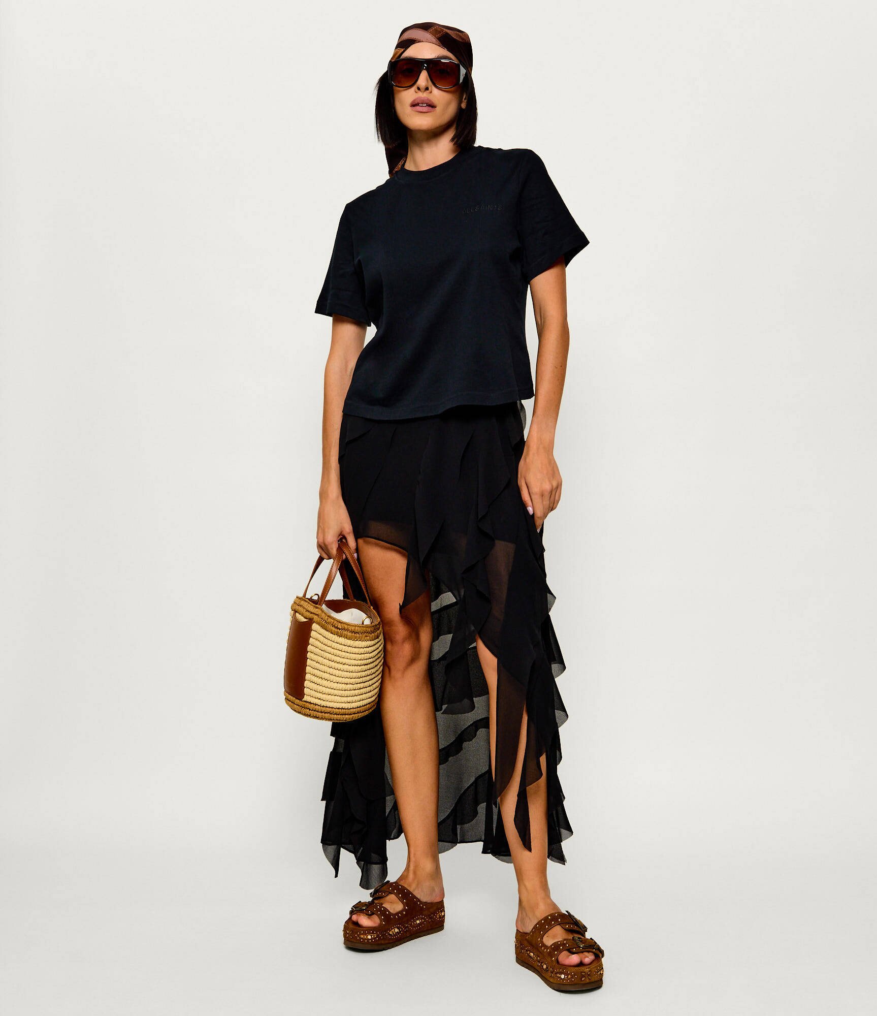 Kurt Geiger Șlapi Western Buckle | piele întoarsă