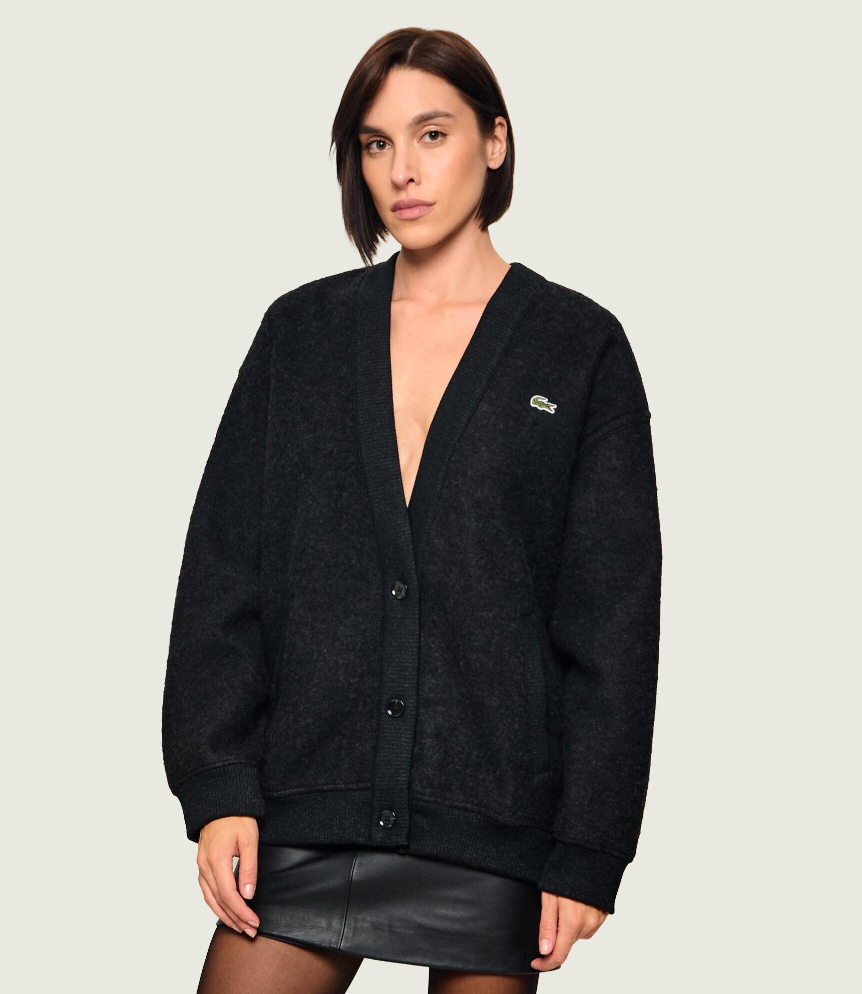 Lacoste Cardigan | Oversize fit cu adaos de lână