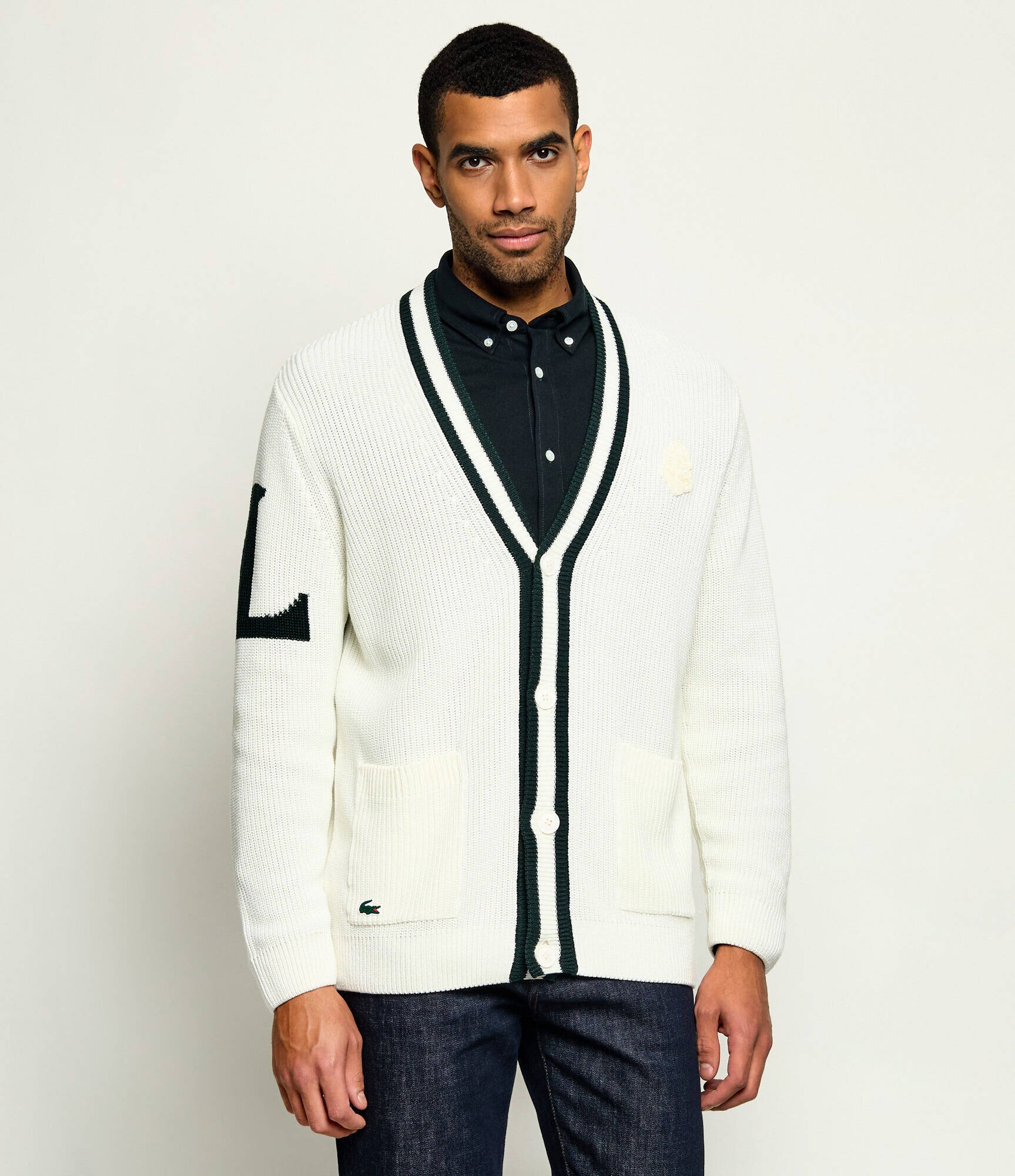 Lacoste Cardigan | Relaxed fit cu adaos de lână