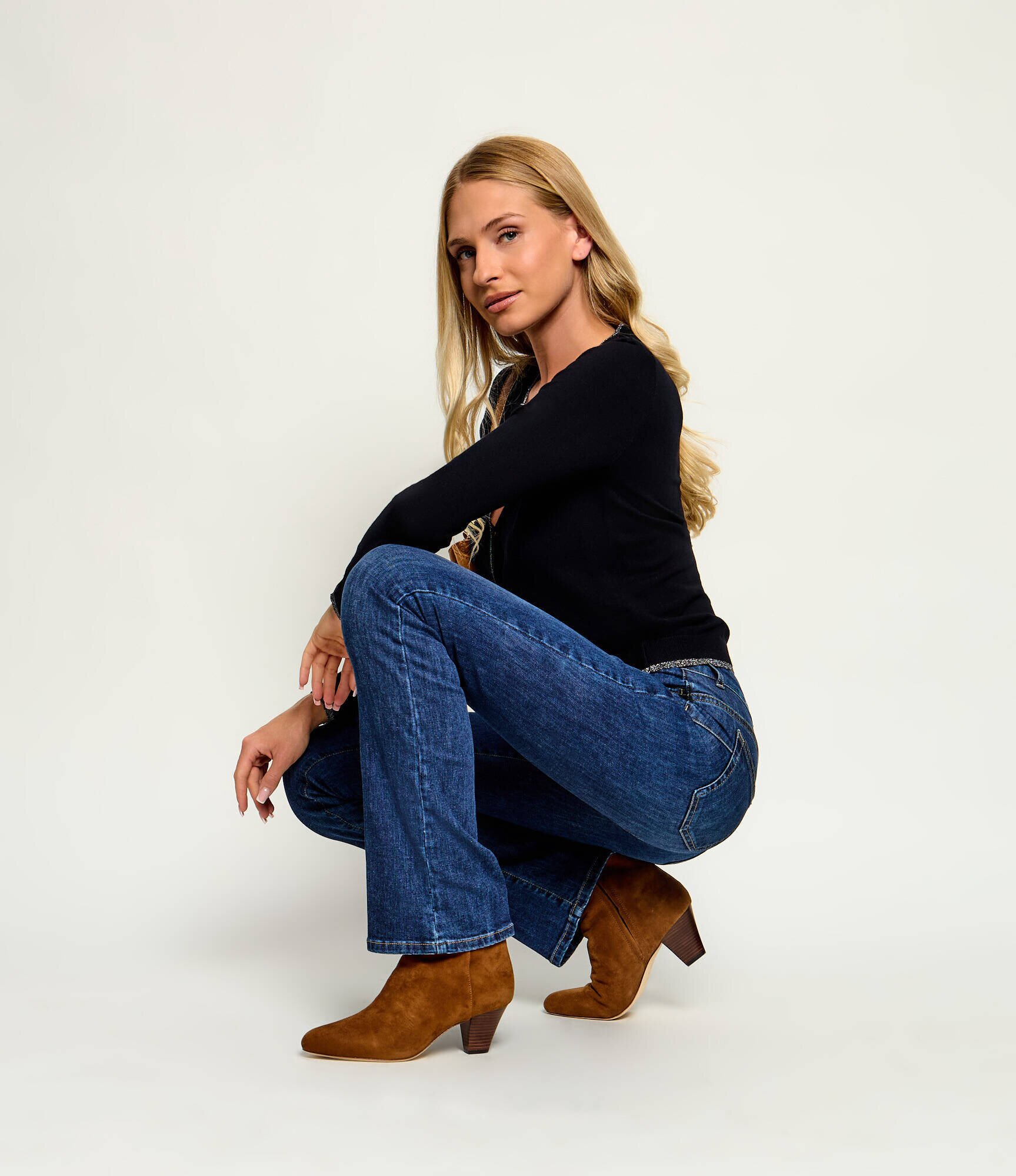 Lauren Ralph Lauren Botine cu toc Emersyn | piele întoarsă