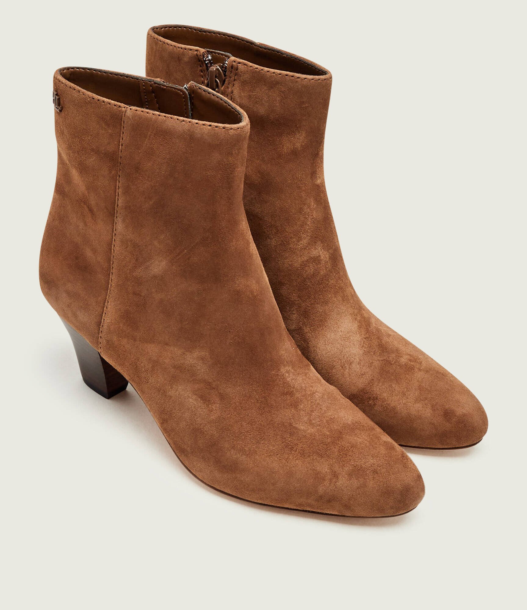 Lauren Ralph Lauren Botine cu toc Emersyn | piele întoarsă