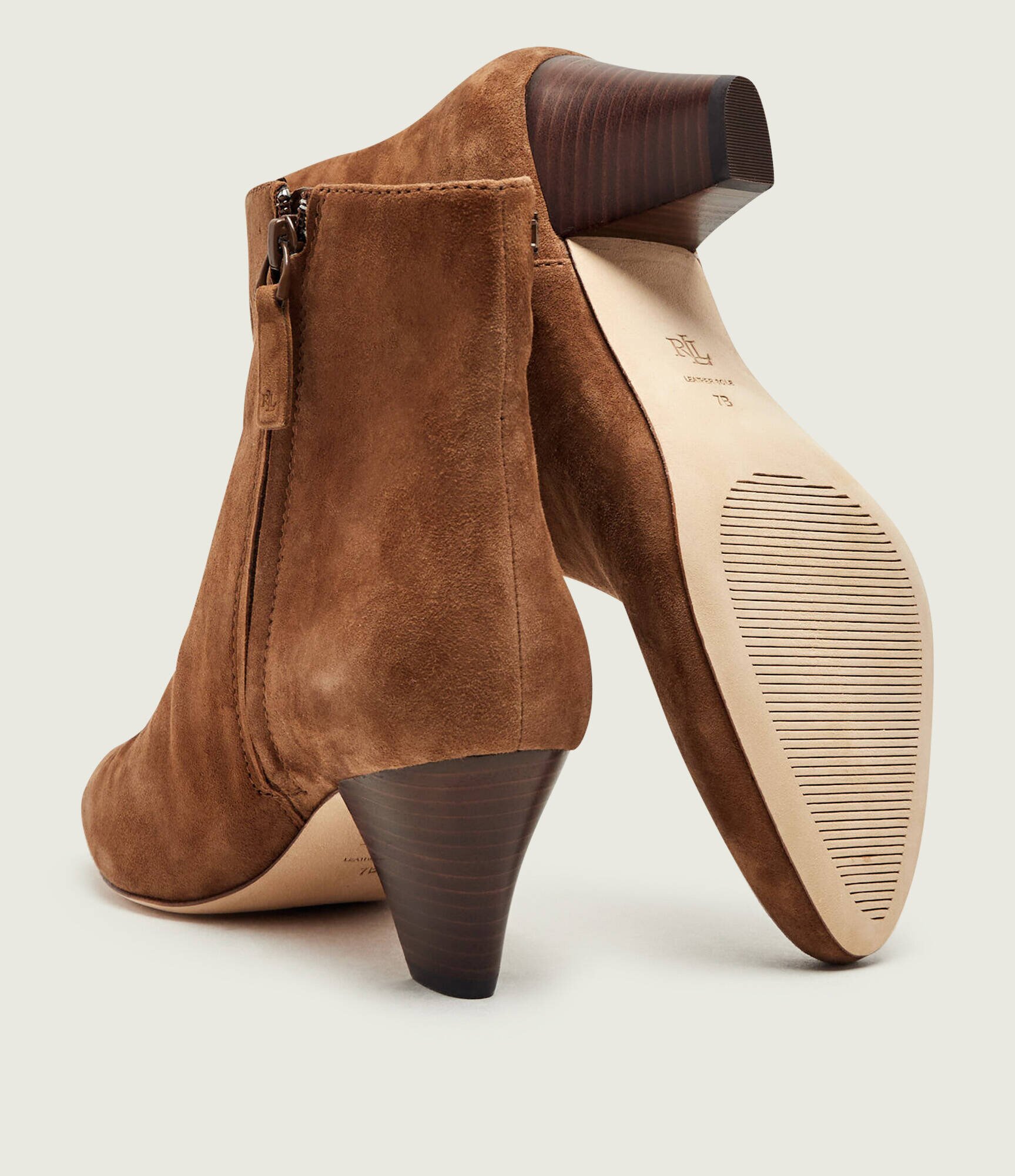 Lauren Ralph Lauren Botine cu toc Emersyn | piele întoarsă