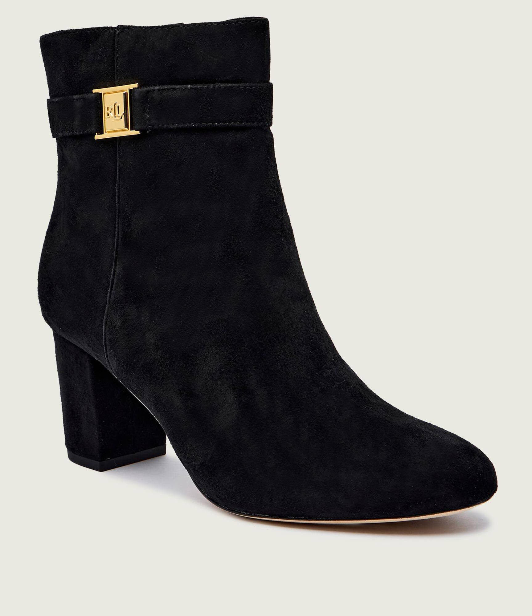 Lauren Ralph Lauren Botine cu toc KELLIE | piele întoarsă