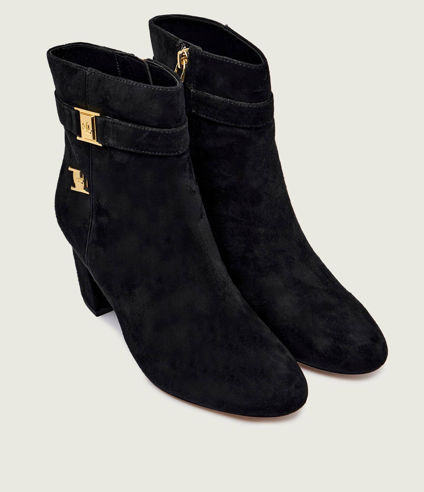Lauren Ralph Lauren Botine cu toc KELLIE | piele întoarsă
