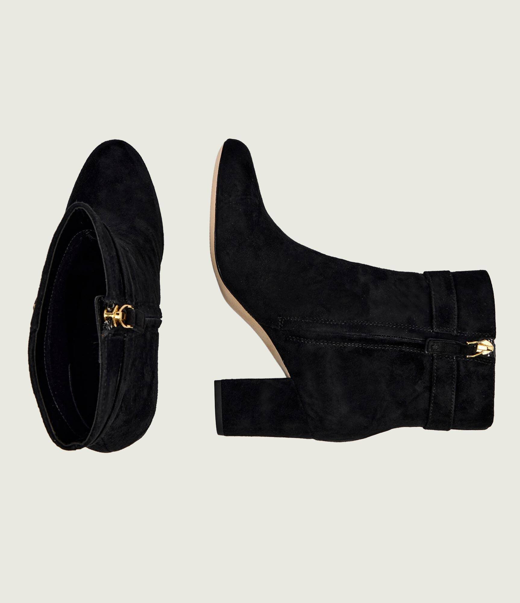 Lauren Ralph Lauren Botine cu toc KELLIE | piele întoarsă