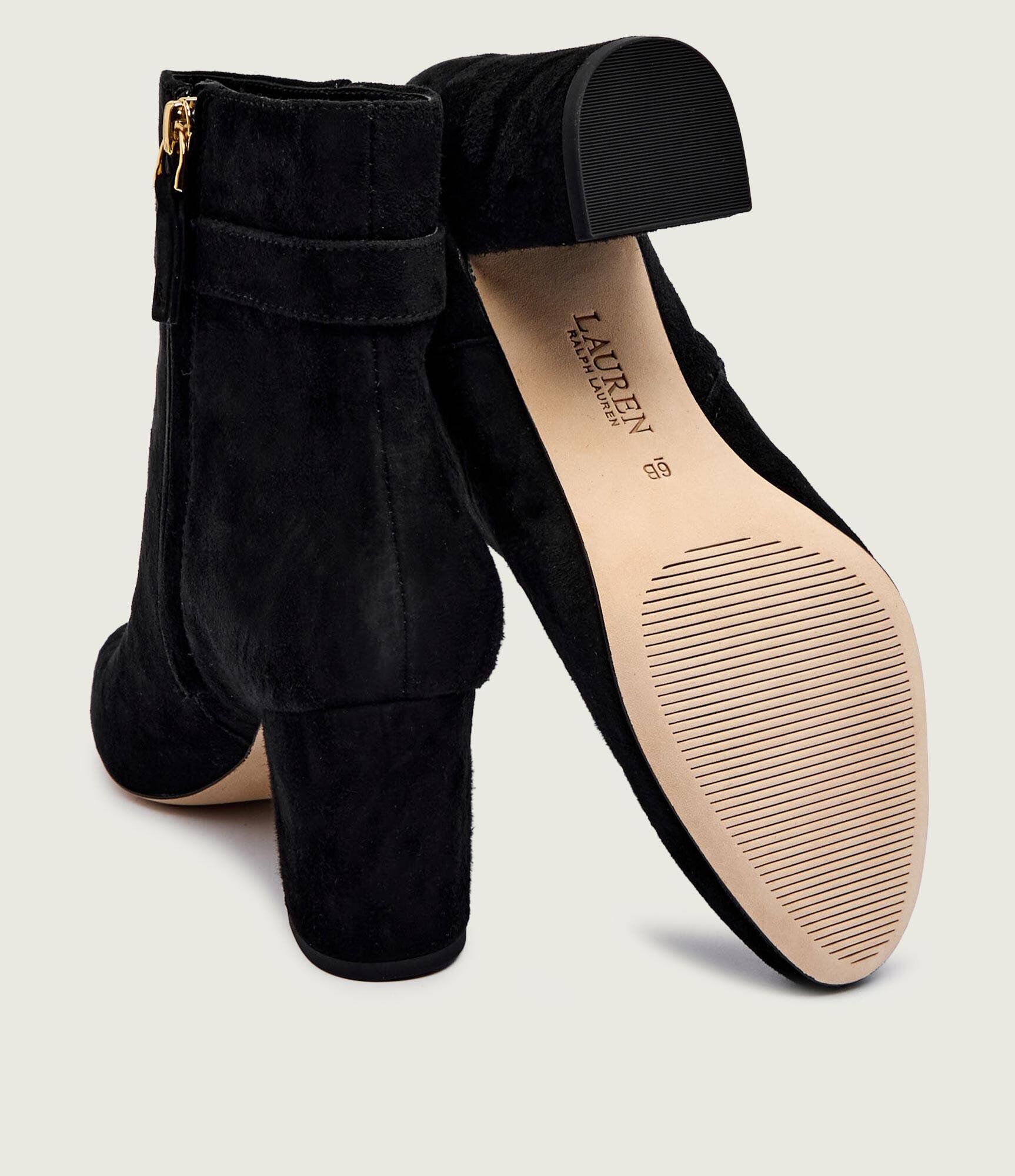 Lauren Ralph Lauren Botine cu toc KELLIE | piele întoarsă