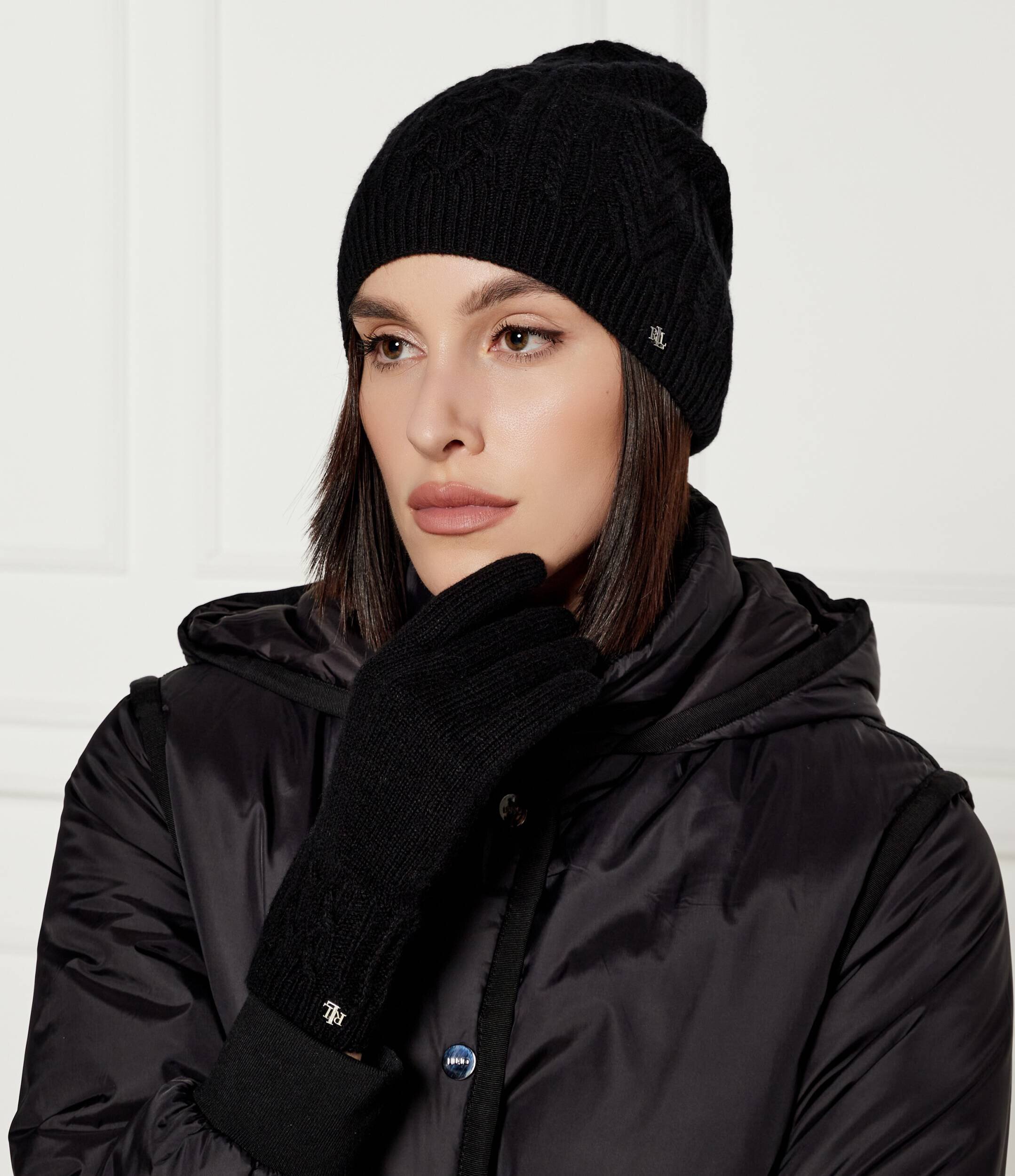 Lauren Ralph Lauren De lână căciulă + mănuși cu adaos de cașmir