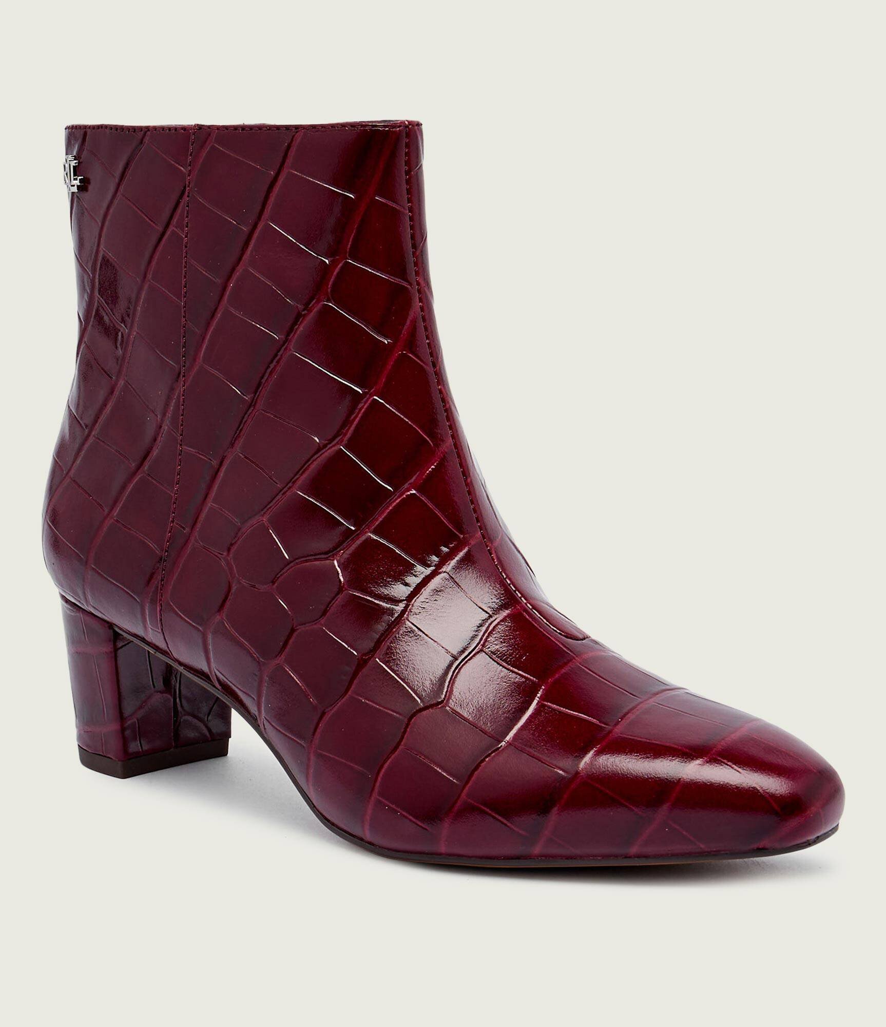 Lauren Ralph Lauren De piele botine cu toc Demi