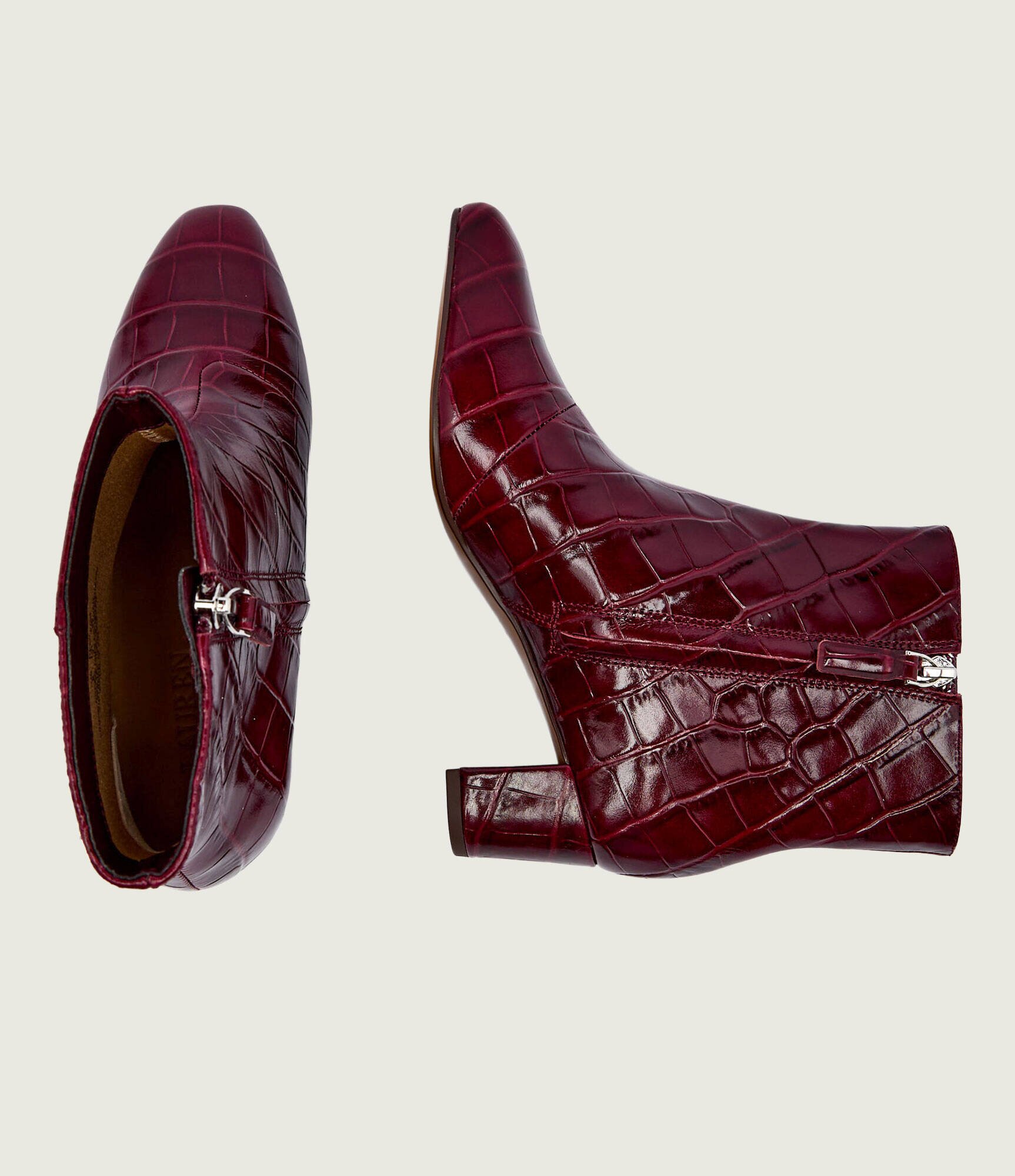 Lauren Ralph Lauren De piele botine cu toc Demi