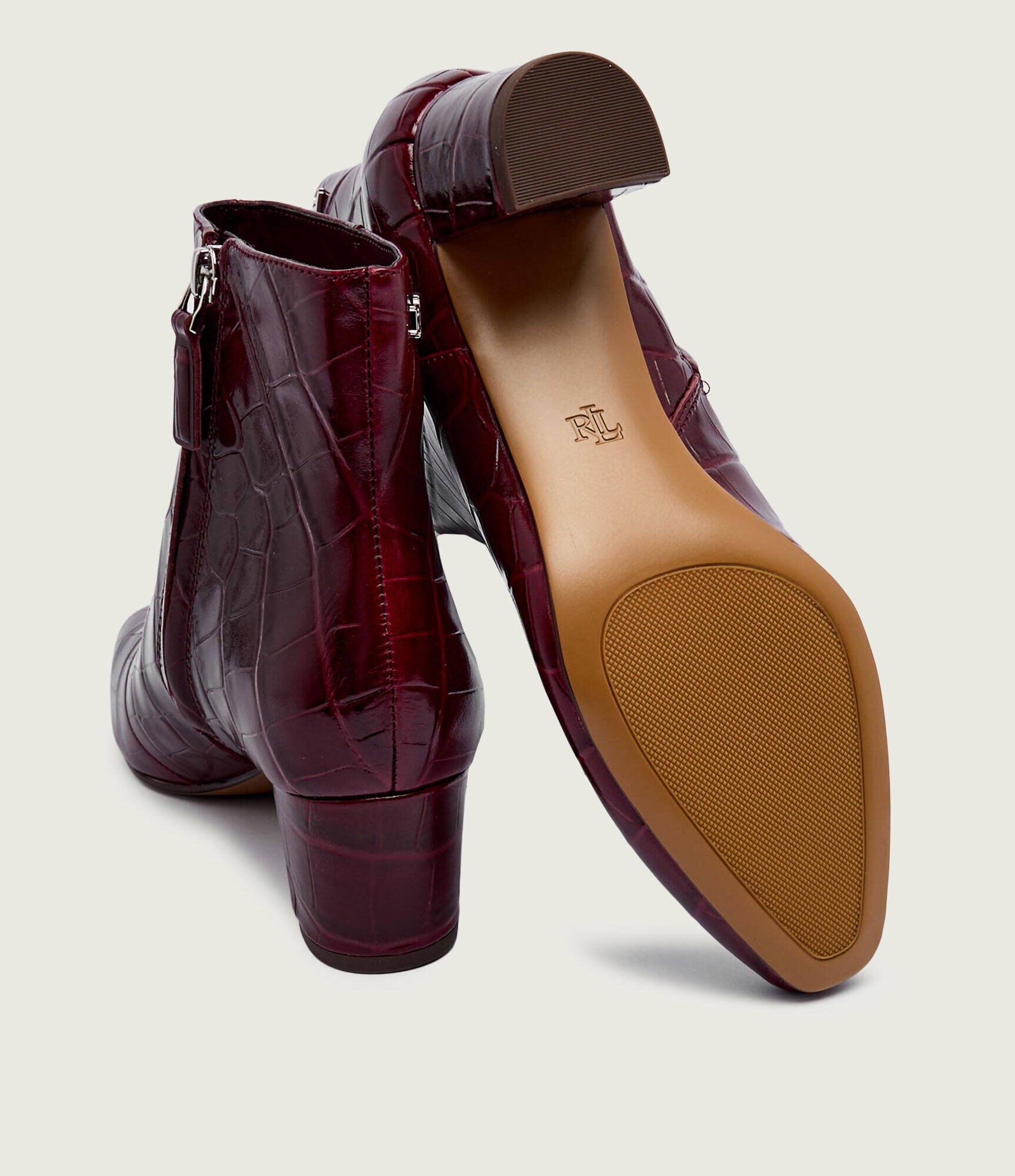 Lauren Ralph Lauren De piele botine cu toc Demi