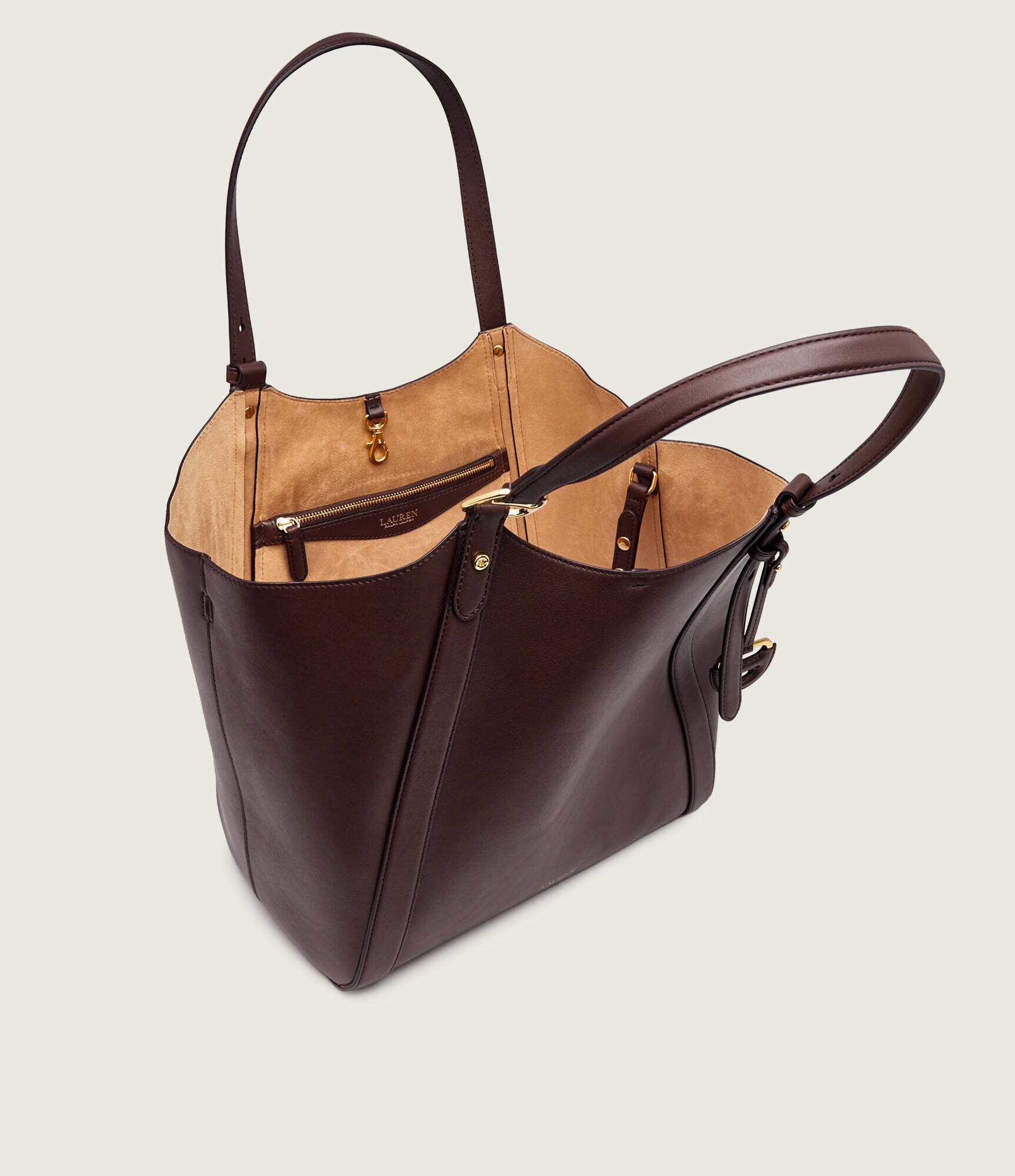 Lauren Ralph Lauren De piele geantă shopper Tasha