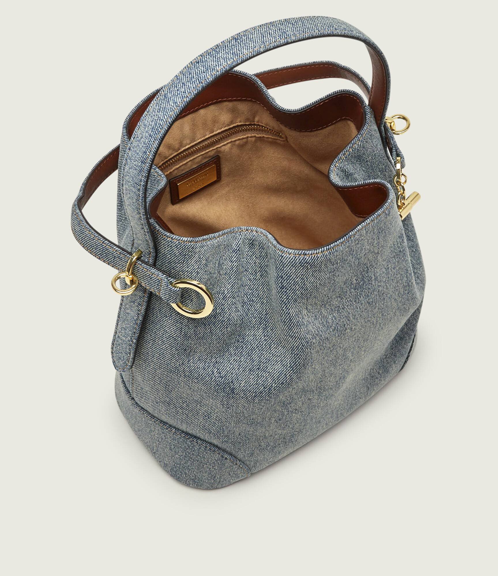 Lauren Ralph Lauren Denim geantă tip sac Blaike cu adaos de piele