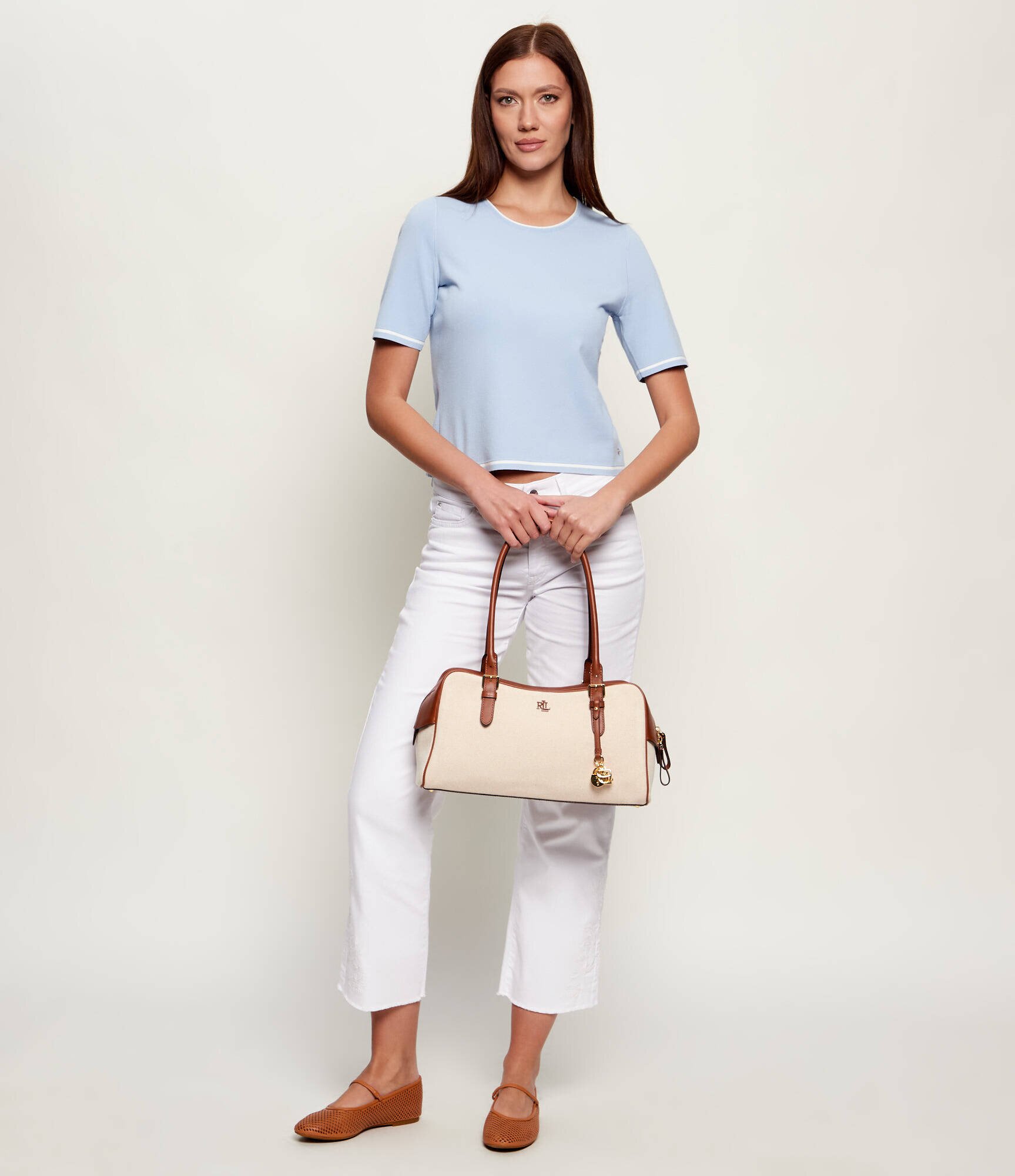 Lauren Ralph Lauren Geantă pe umăr MARCY cu adaos de piele