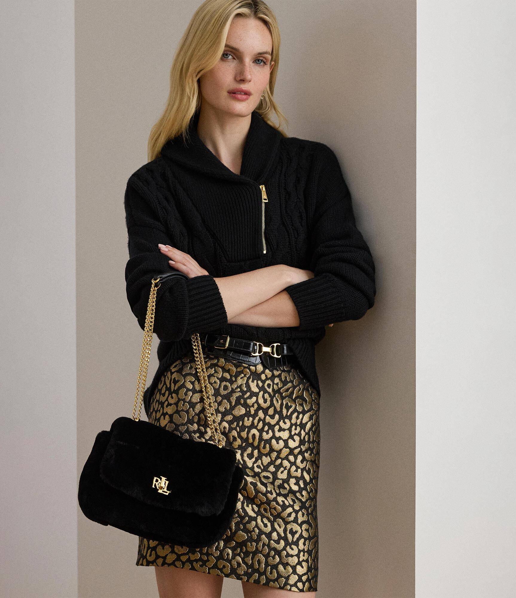 Lauren Ralph Lauren Geantă pe umăr Sophee cu adaos de piele