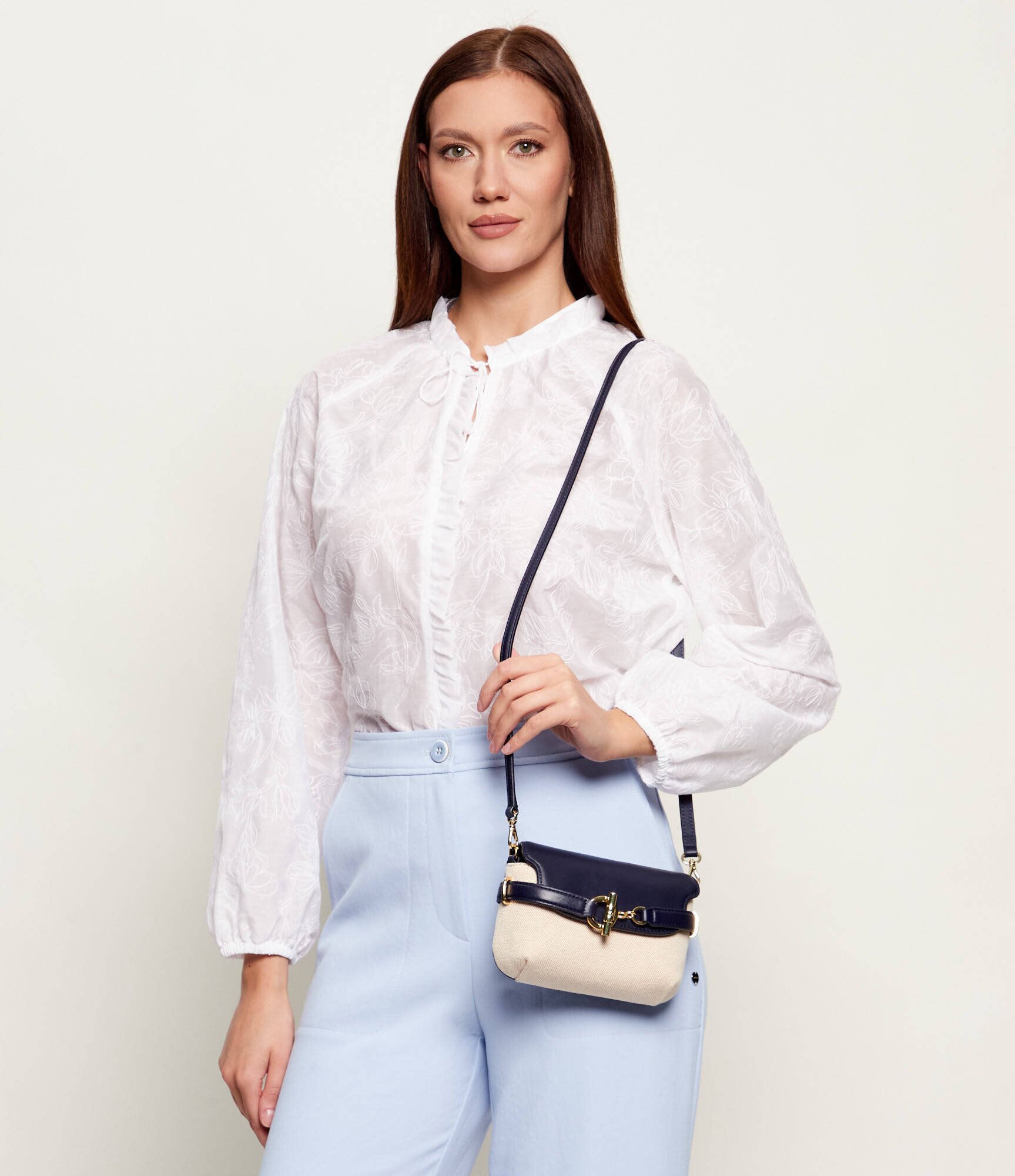 Lauren Ralph Lauren Geantă poștaș Blaike cu adaos de piele