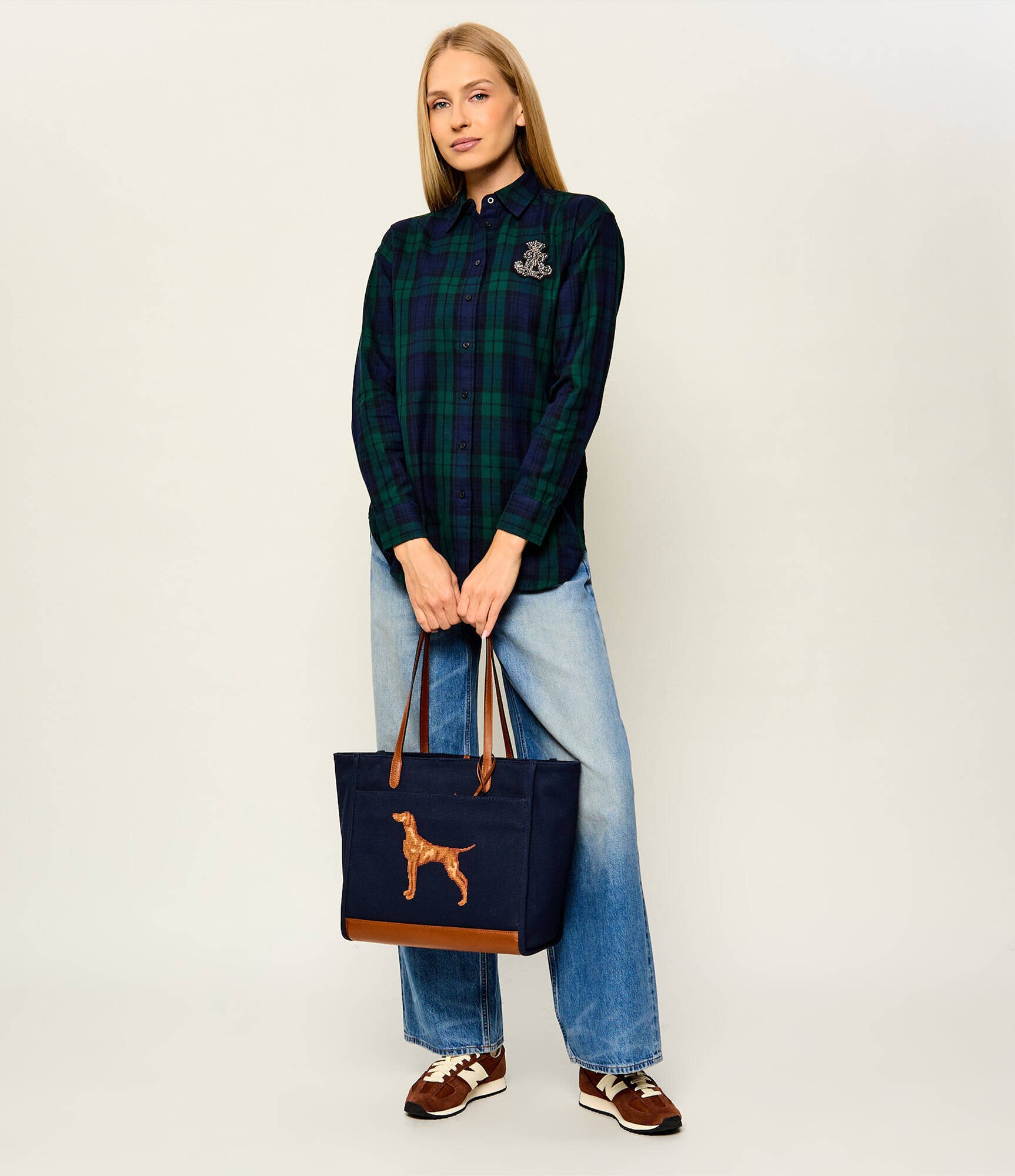 Lauren Ralph Lauren Geantă shopper Cameryn cu adaos de piele