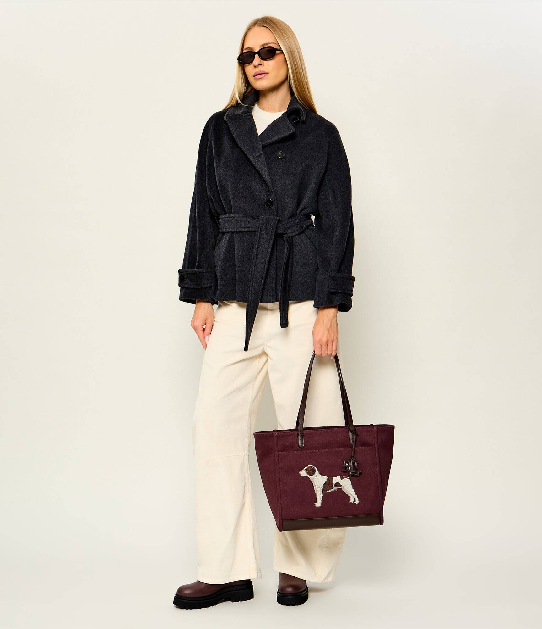 Lauren Ralph Lauren Geantă shopper Cameryn cu adaos de piele