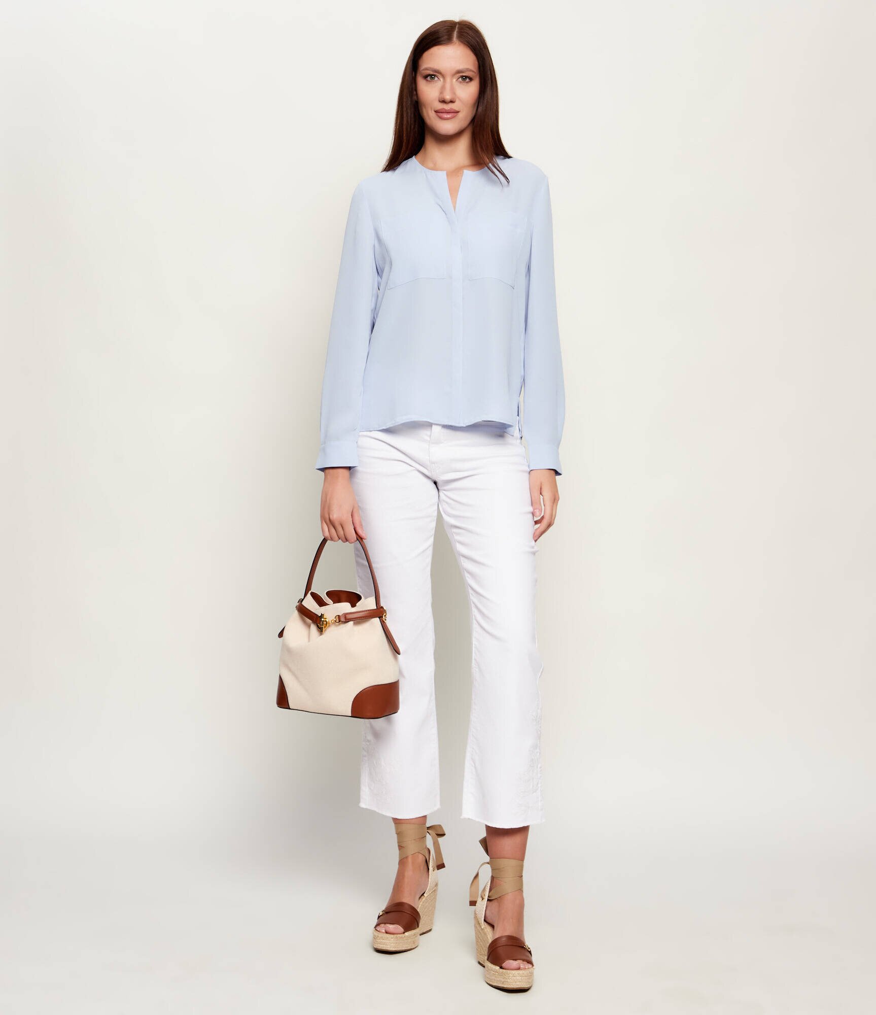 Lauren Ralph Lauren Geantă tip sac BLAIKE cu adaos de piele