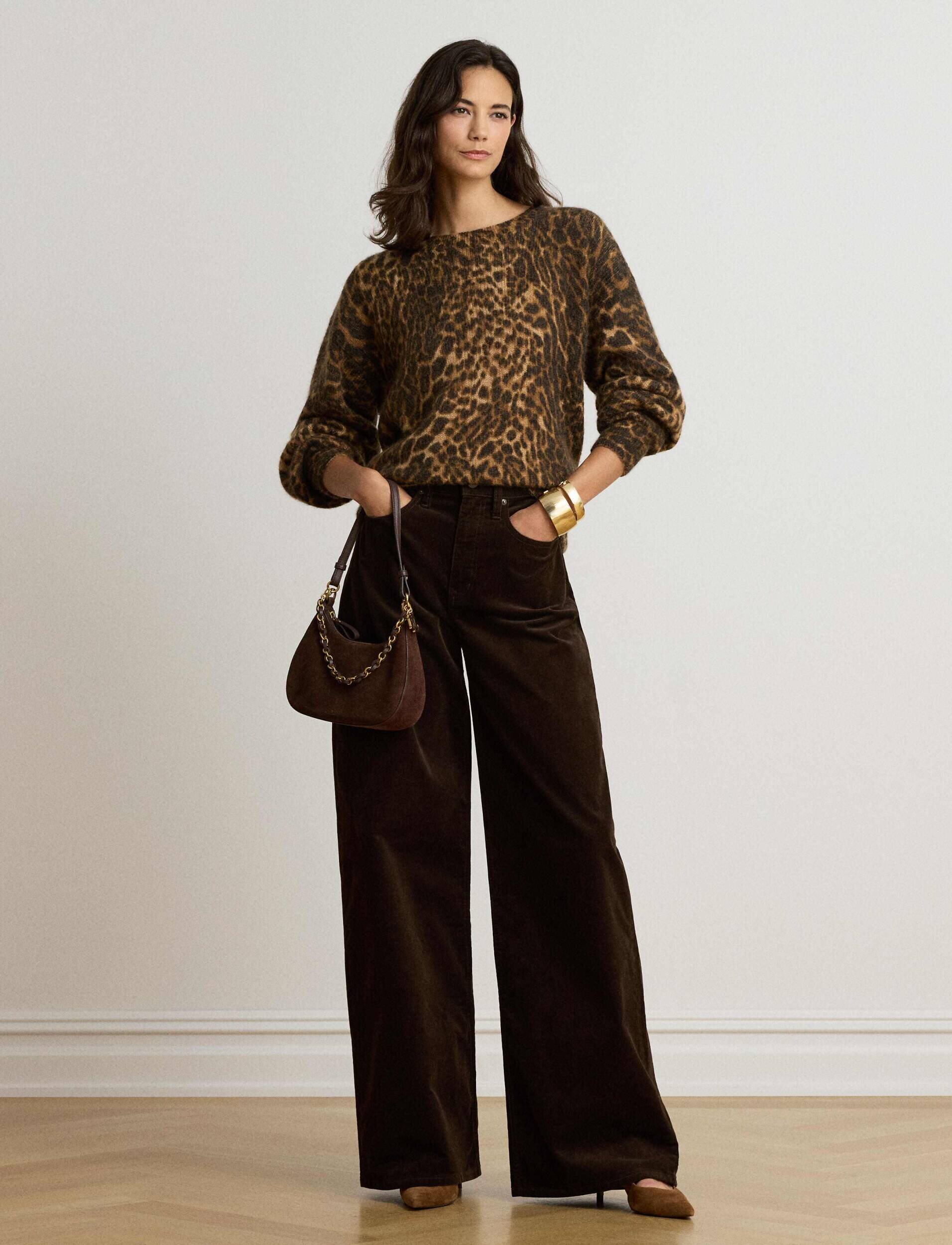 Lauren Ralph Lauren Pantaloni | catifea reiată | Relaxed fit | high rise